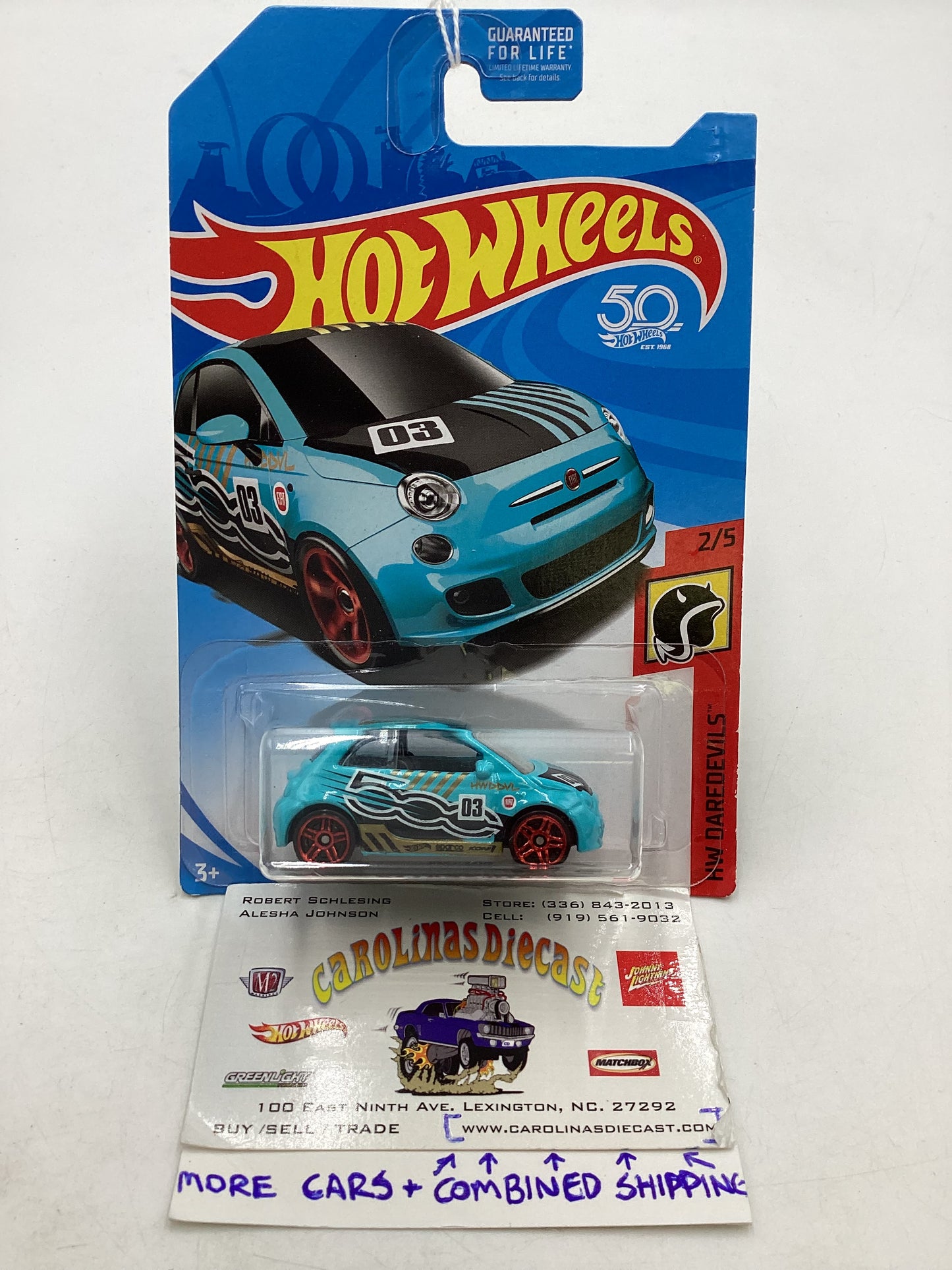 2018 Hot Wheels Fiat 500 Light Blue chase 240A