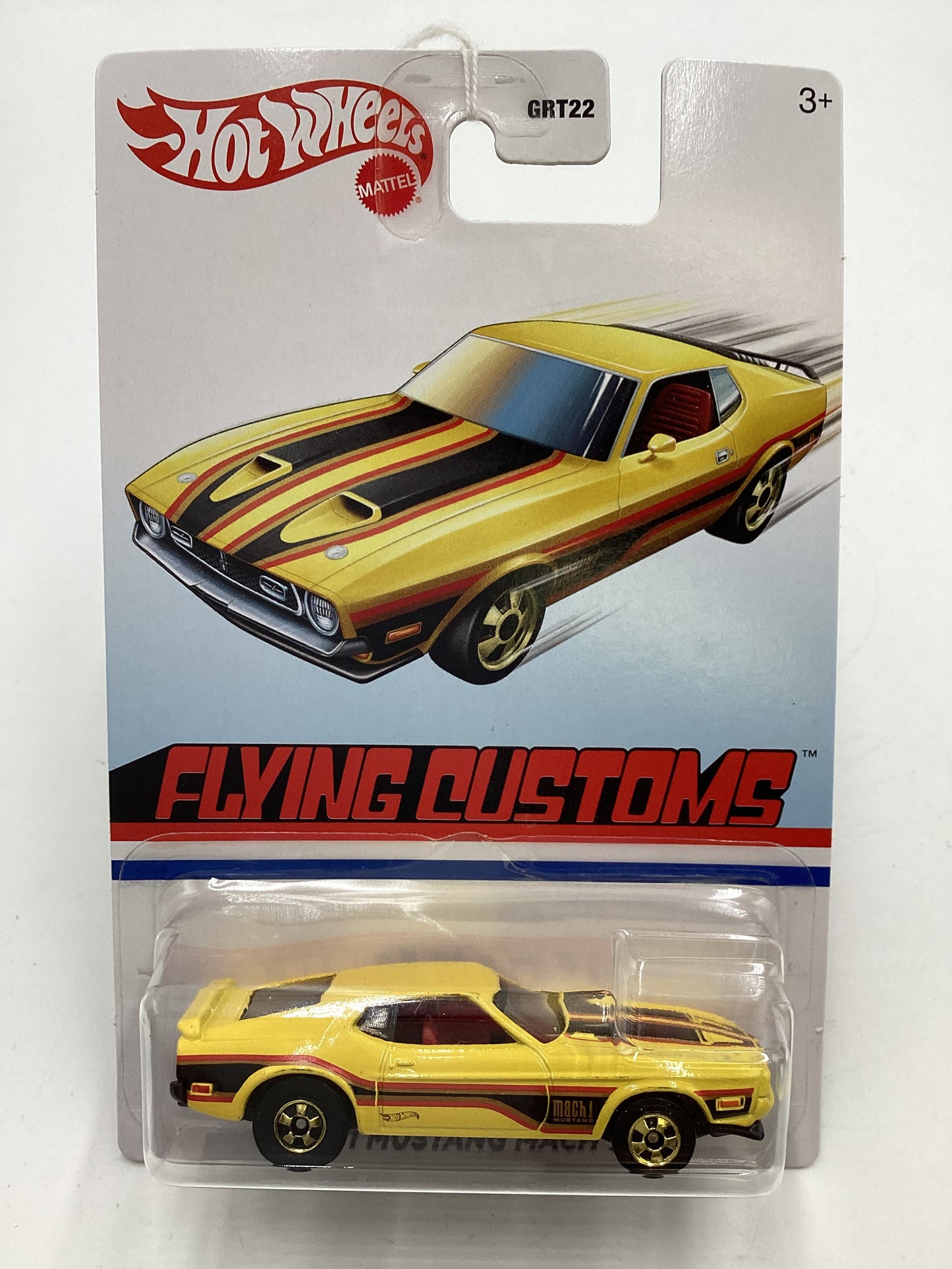 Hot Wheels Target Exclusive Flying Customs 71 Mustang Mach 1 Yellow Cracked Blister