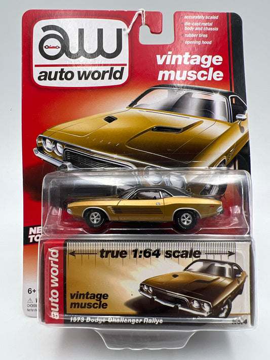Auto World Vintage Muscle #4 1973 Dodge Challenger Rallye Gold