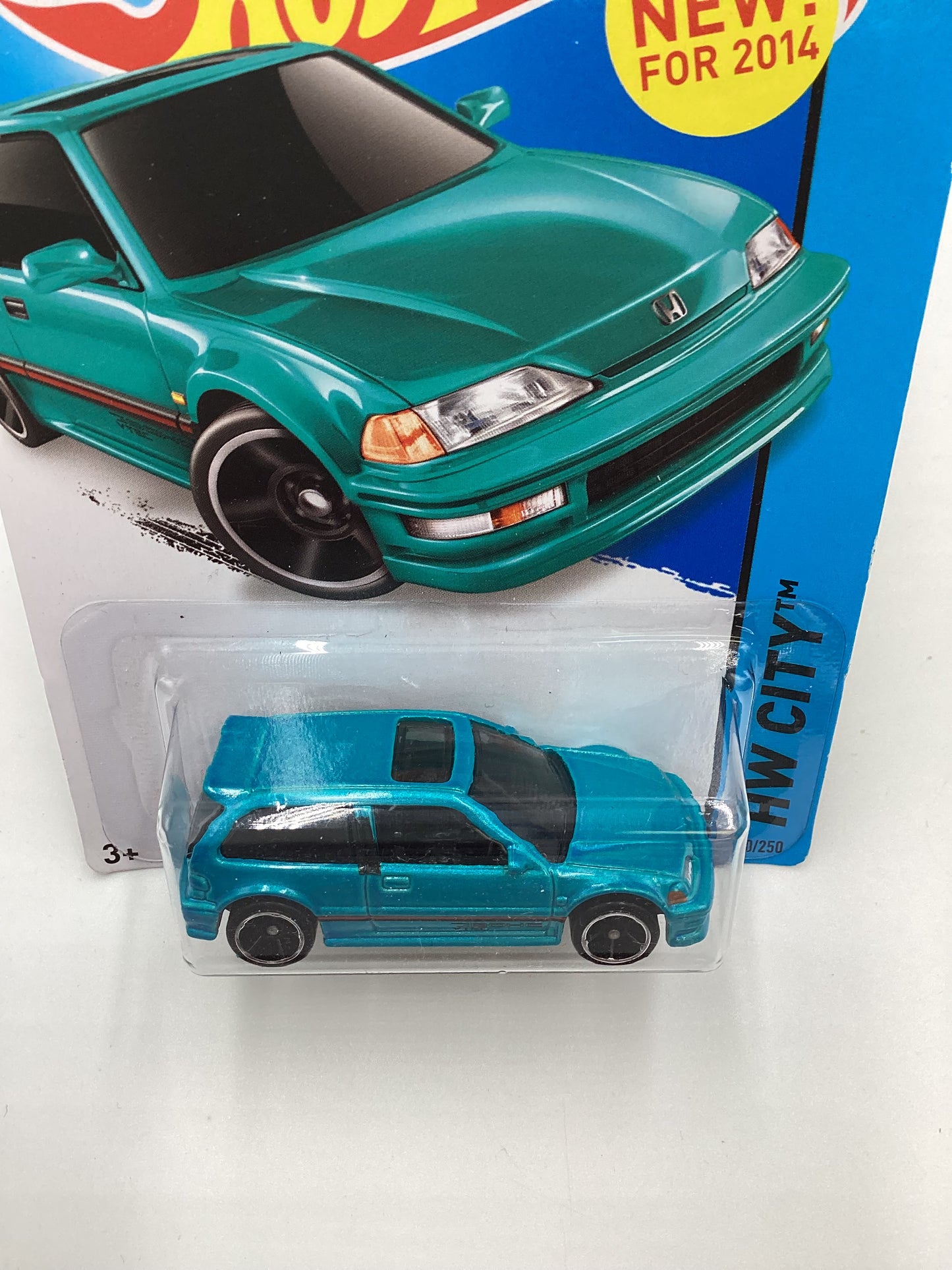 2014 Hot Wheels #30 1990 Honda Civic EF Teal W/Protector