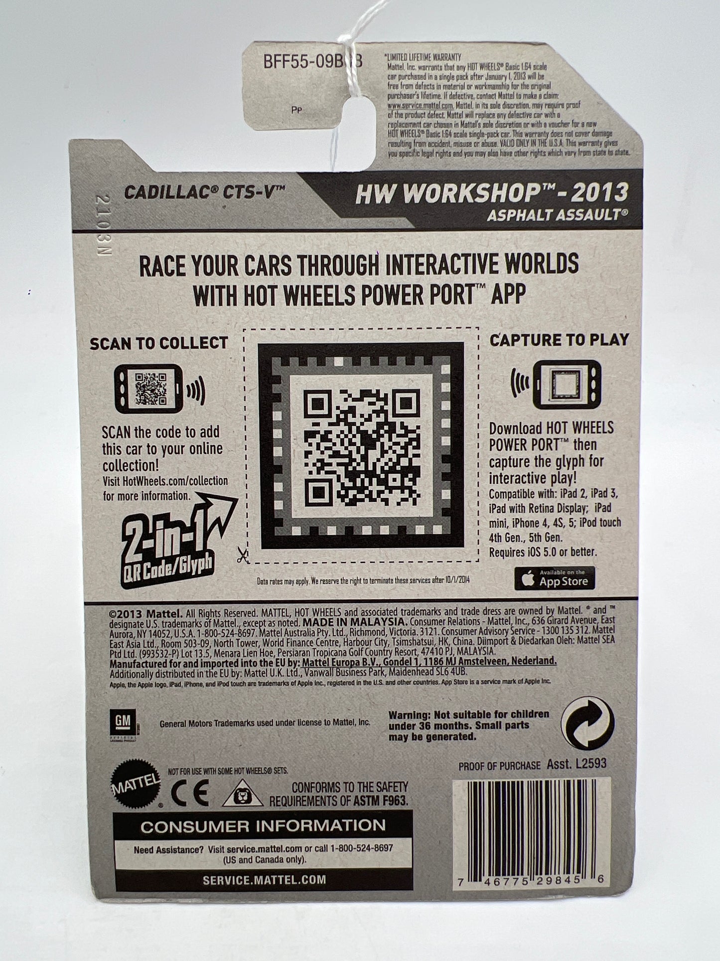 2013 Hot Wheels Kmart Exclusive #152 Cadillac CTS-V Silver 239F