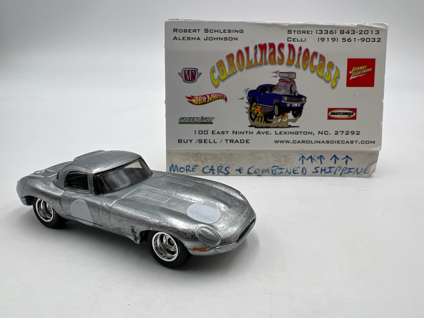 Hot Wheels Diorama Premium Jaguar Lightweight E-Type Silver Loose