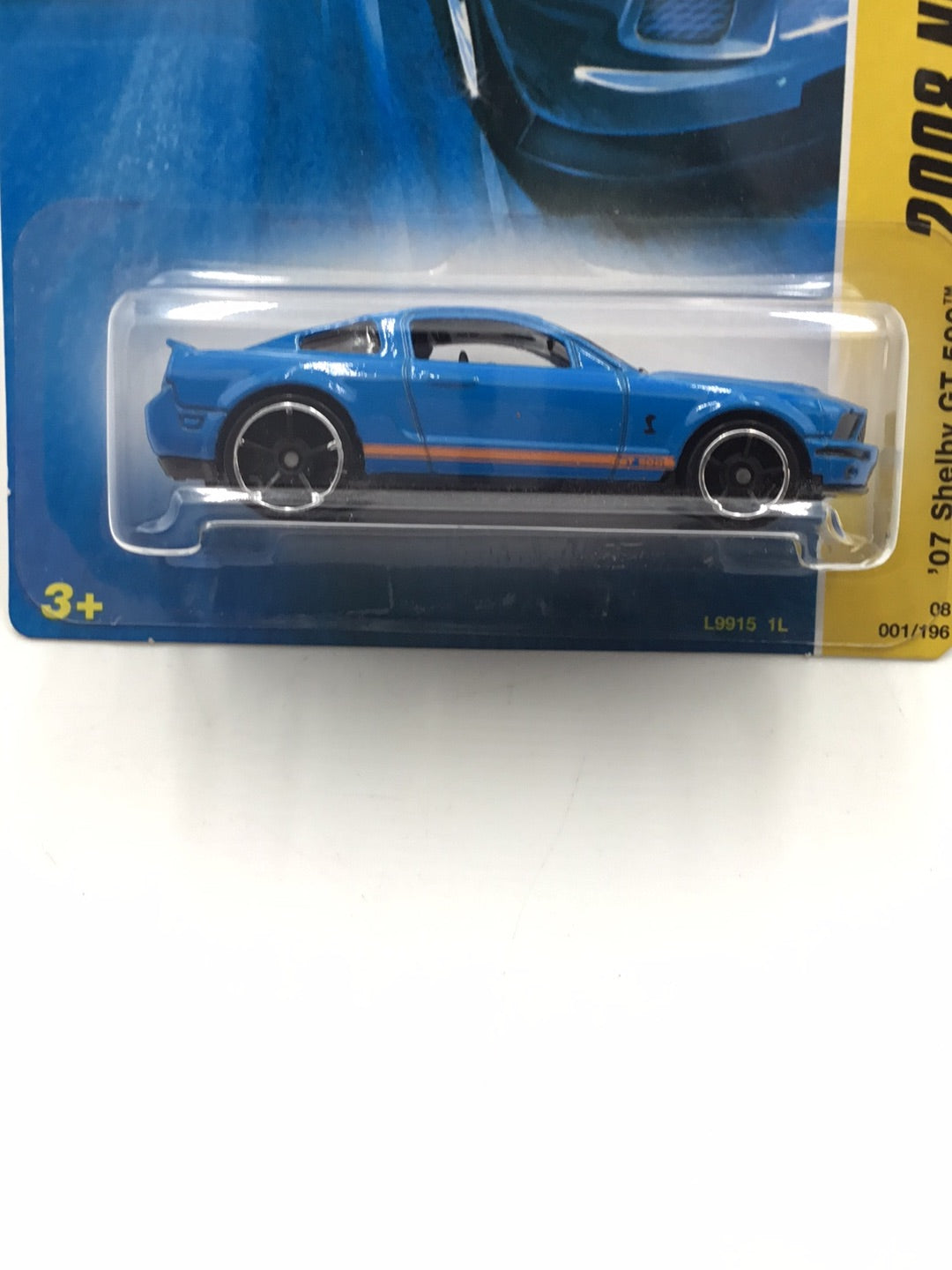 2008 Hot wheels #1 2007 Shelby GT-500 Blue MM4