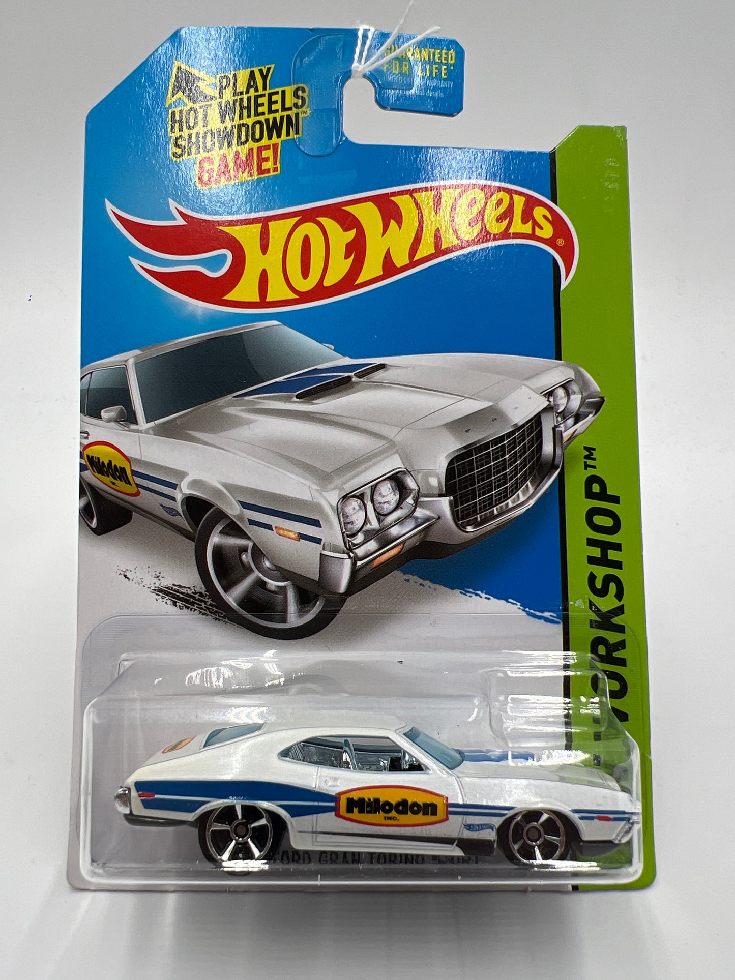 2014 Hot Wheels Workshop #248 72 Ford Gran Torino Sport Miloden White 33B