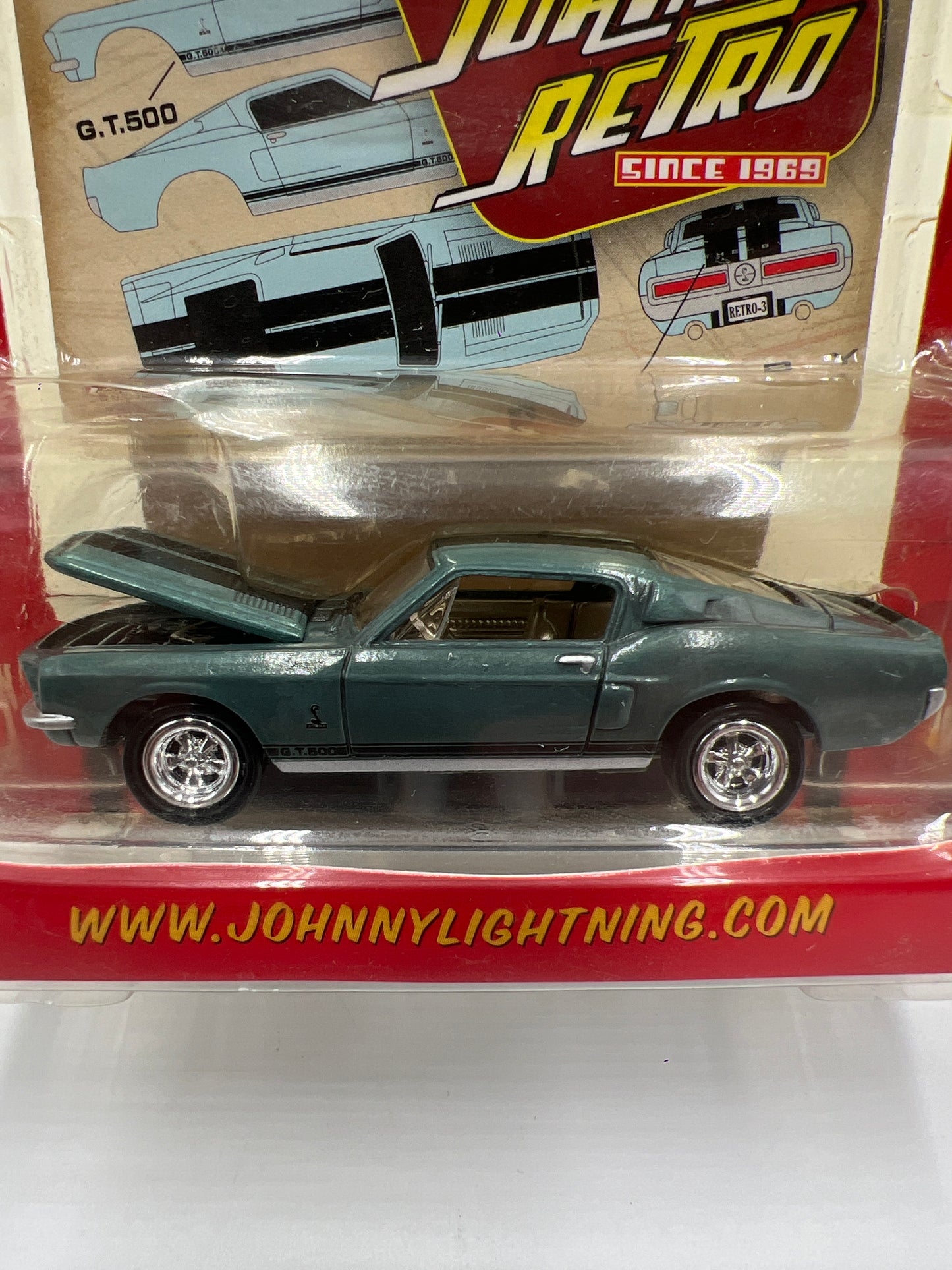 Johnny Lightning Johnny Retro Release 3 #4 68 Shelby GT-500 Blue