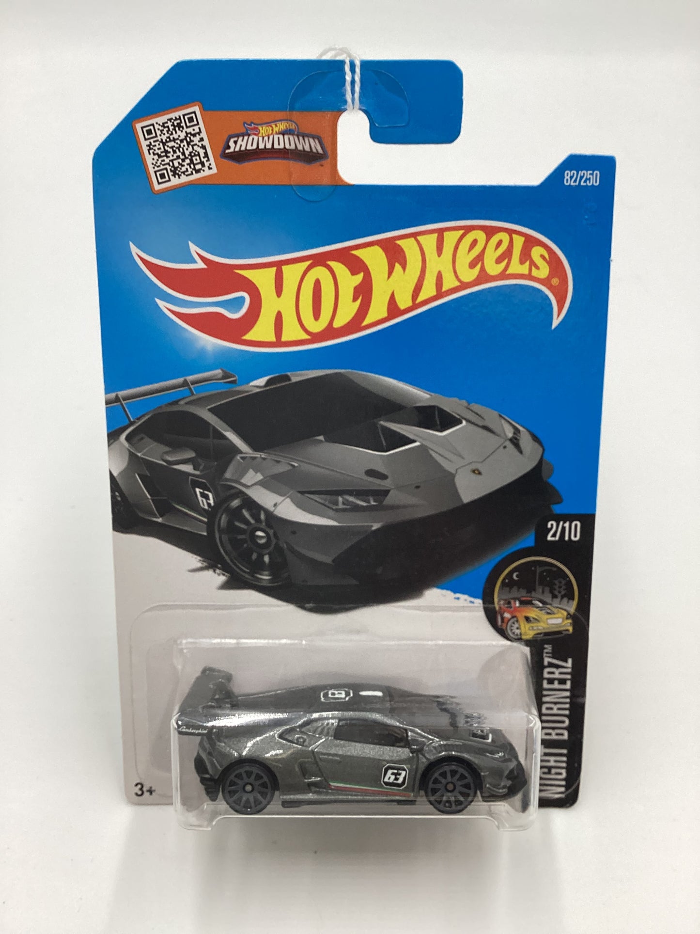 2016 Hot Wheels #82 Lamborghini Huracan LP 620-2 Super Trofeo Gray Intl. Card 101G