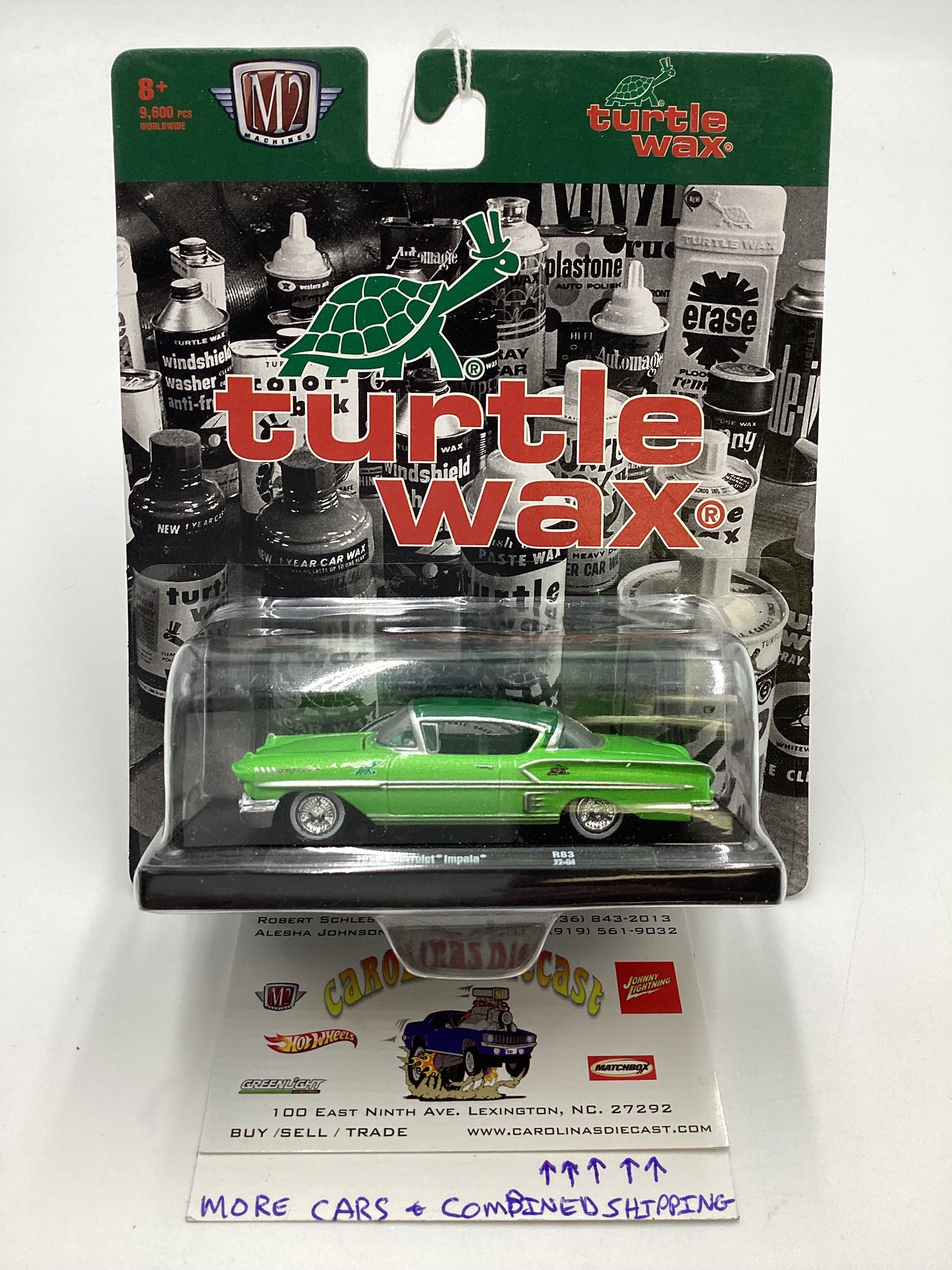 M2 Machines Auto Drivers Turtle Wax 1958 Chevrolet Impala Green R83 193E