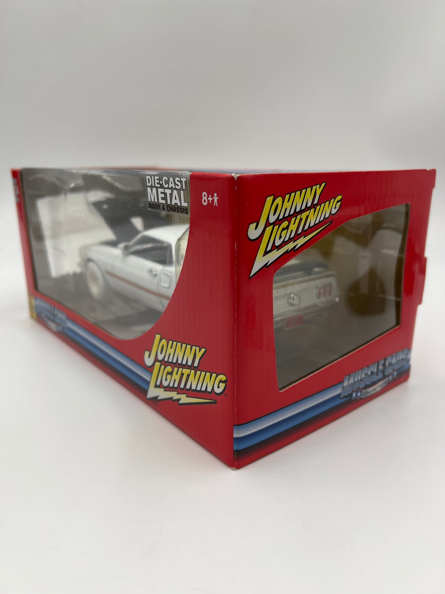 Johnny Lightning 1:24 Scale White Lightning Chase Muscle Cars 1969 Ford Mustang Mach 1 White VHTF