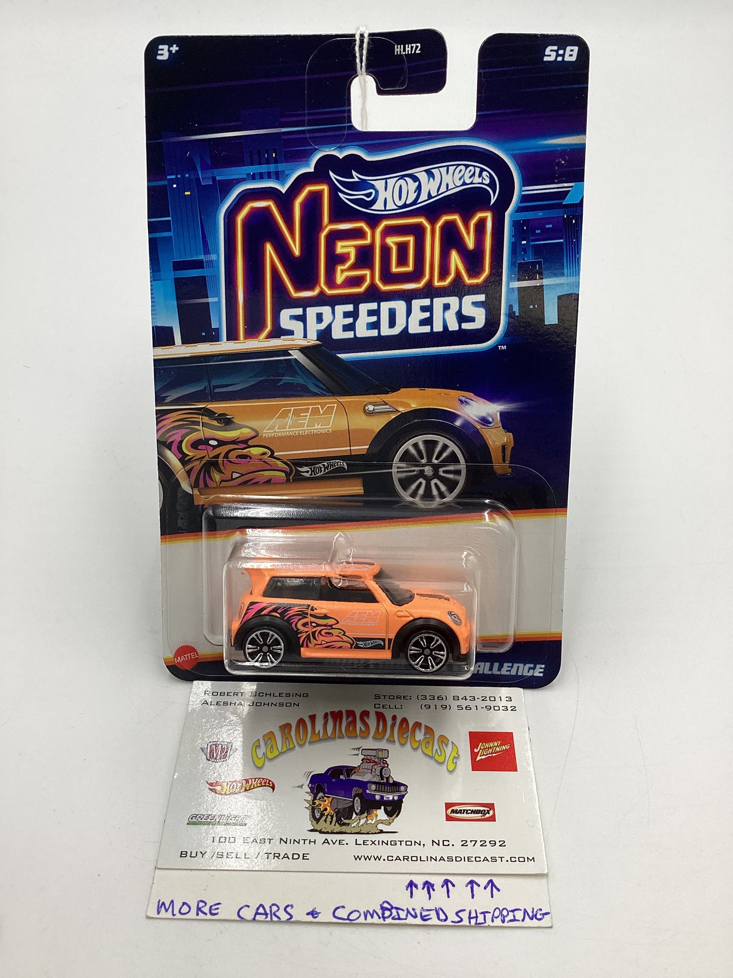 2025 Hot Wheels Neon Speeders #5 Mini Cooper S Challenge Orange 159E