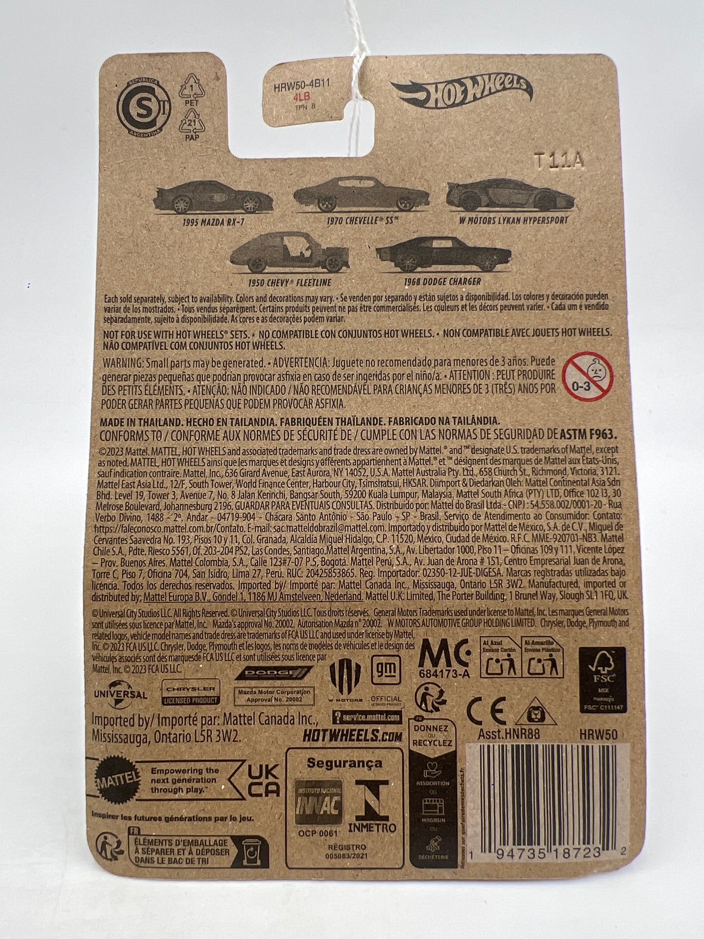 Hot Wheels Fast and Furious Dominic Toretto #5 1968 Dodge Charger Black 70D