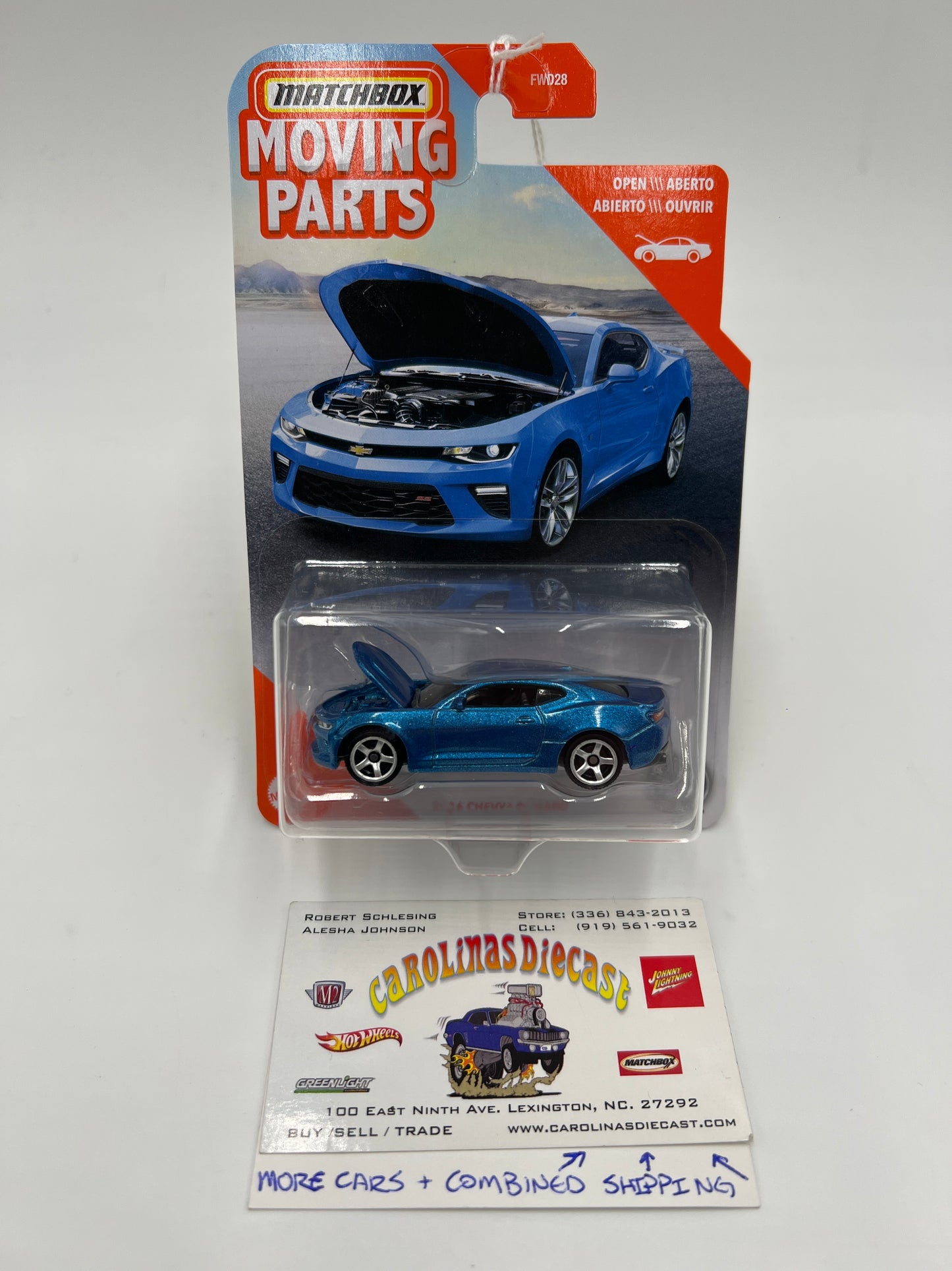 Matchbox Moving Parts 2016 Chevy Camaro Blue 168Q