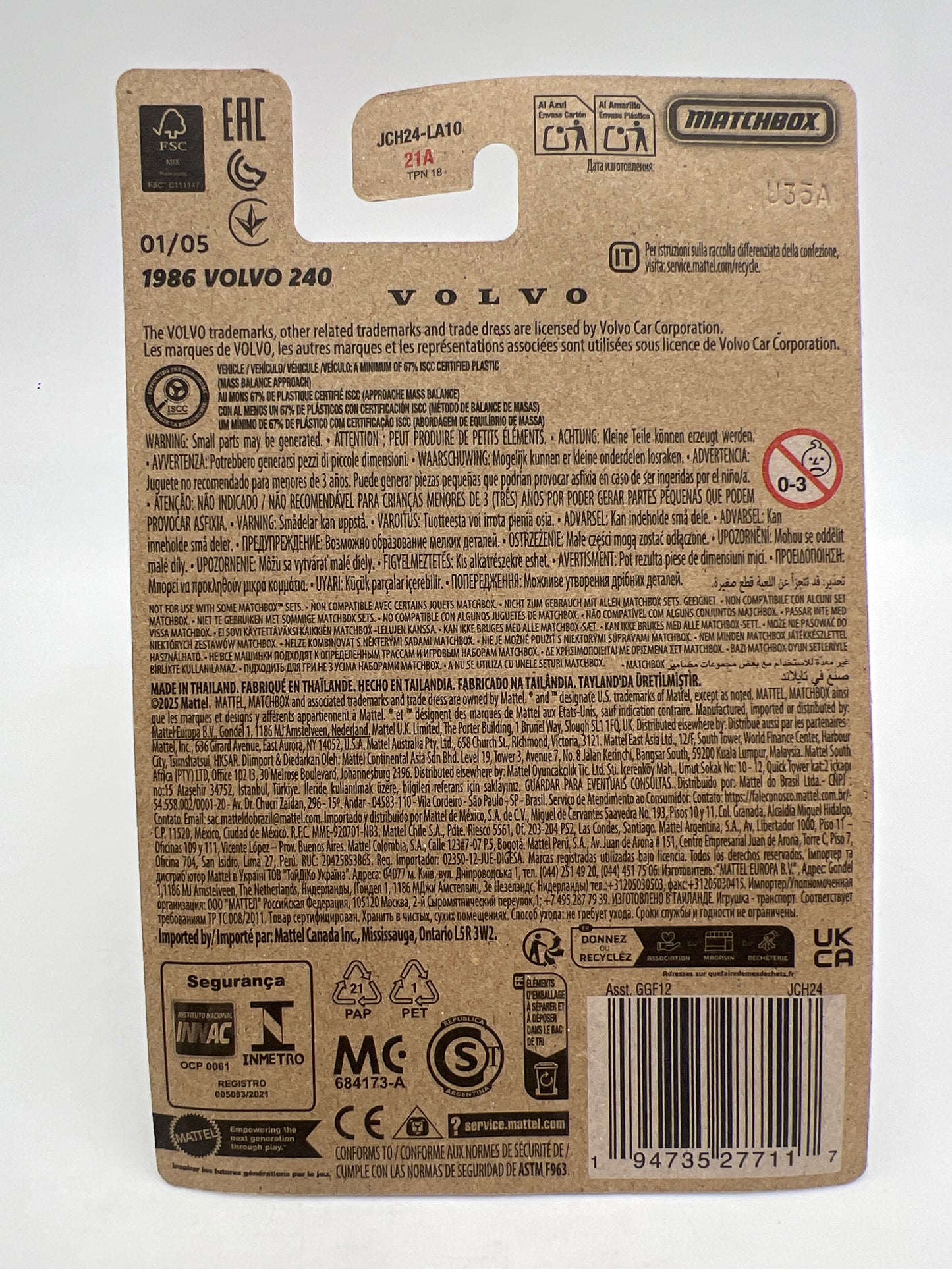 2025 Matchbox European Series #1 1986 Volvo 240 Blue 163F