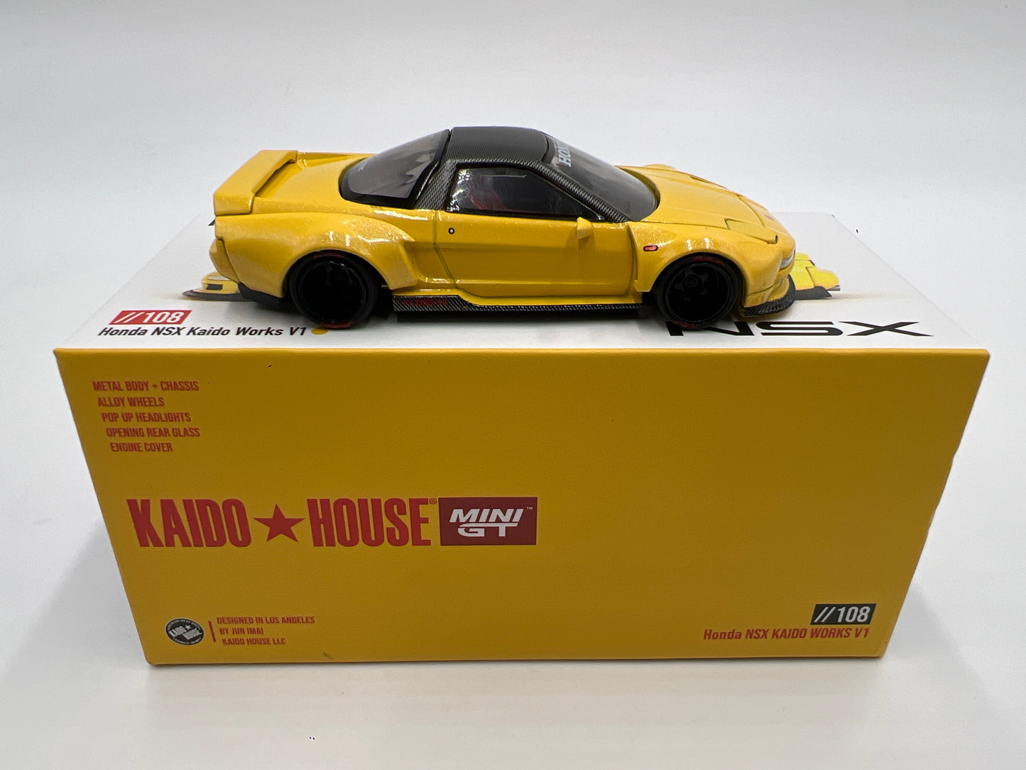 Mini GT Kaido House #108 Honda NSX Kaido Works V1 Yellow