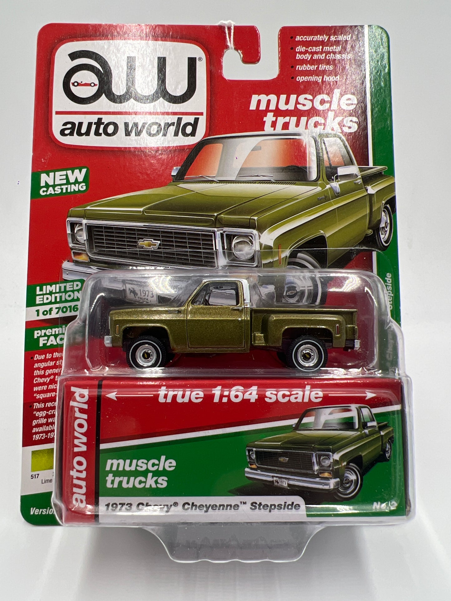 Auto World Muscle Trucks Release 2 Version B 1973 Chevy Cheyenne Stepside Green