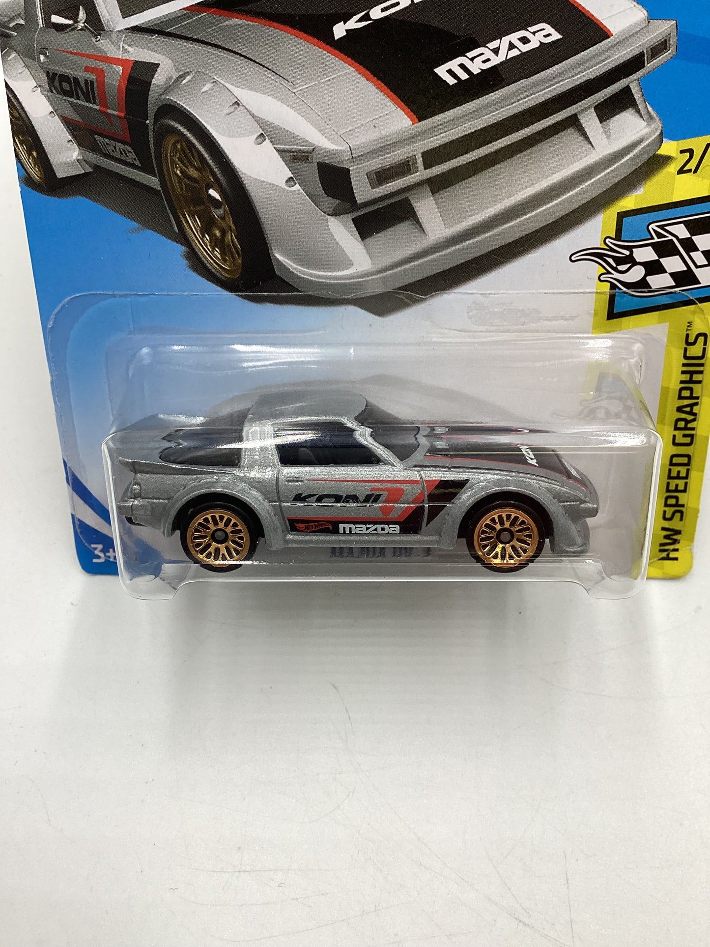 2019 Hot Wheels Speed Graphics #167 Mazda RX-7 Silver 83H