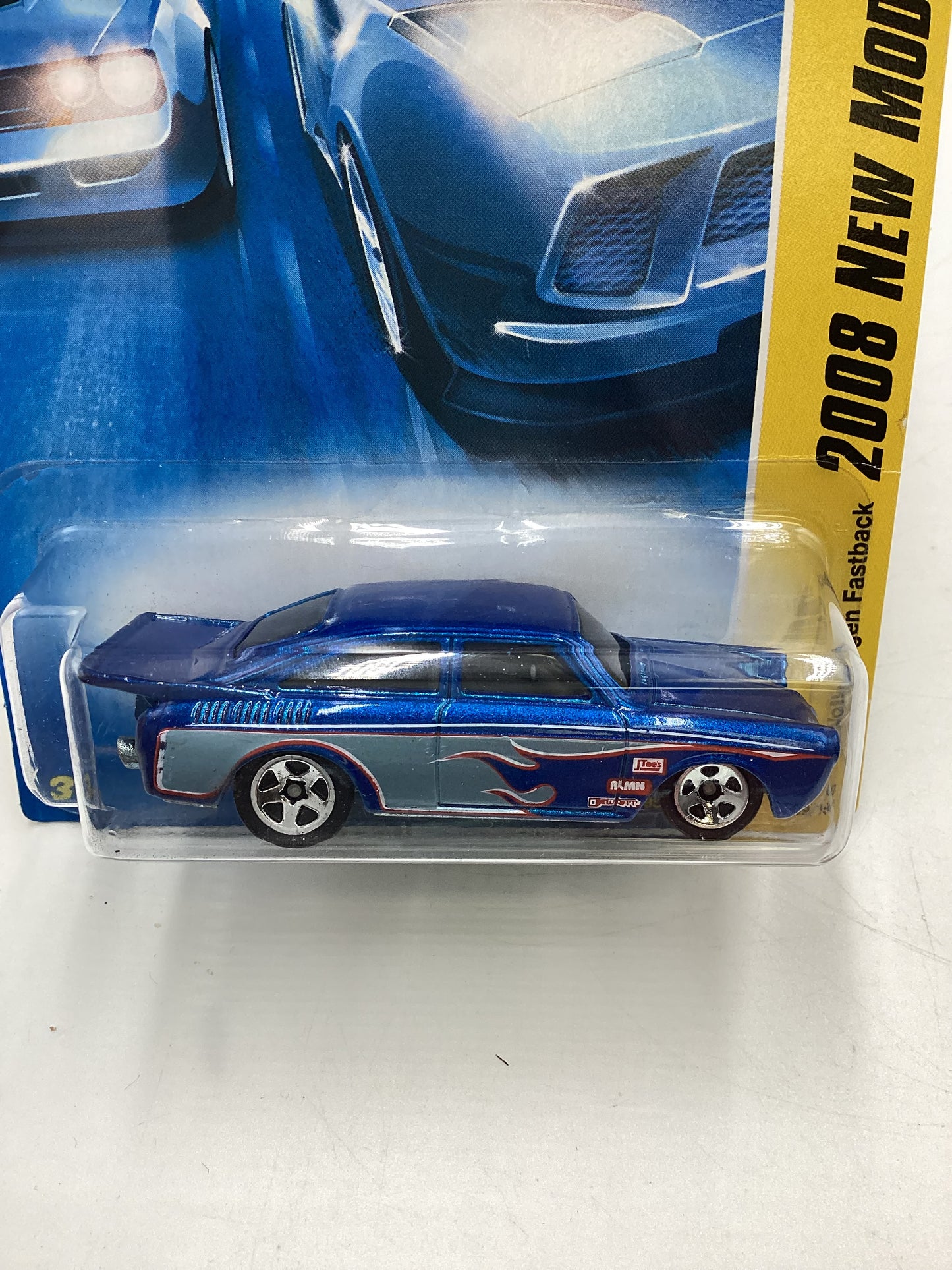 2008 Hot Wheels New Models #39 65 Volkswagen Fastback Blue Vein Center