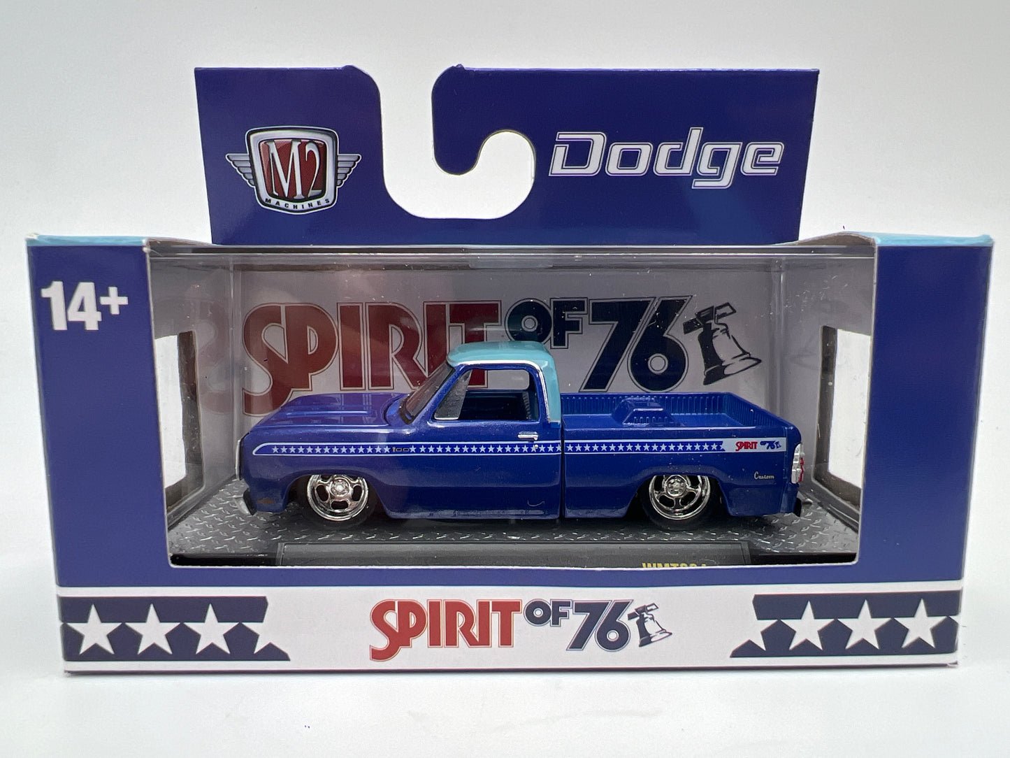 2026 M2 Machines WMTS24 Walmart Exclusive 1976 Dodge D100 Spirit Of 76 Blue