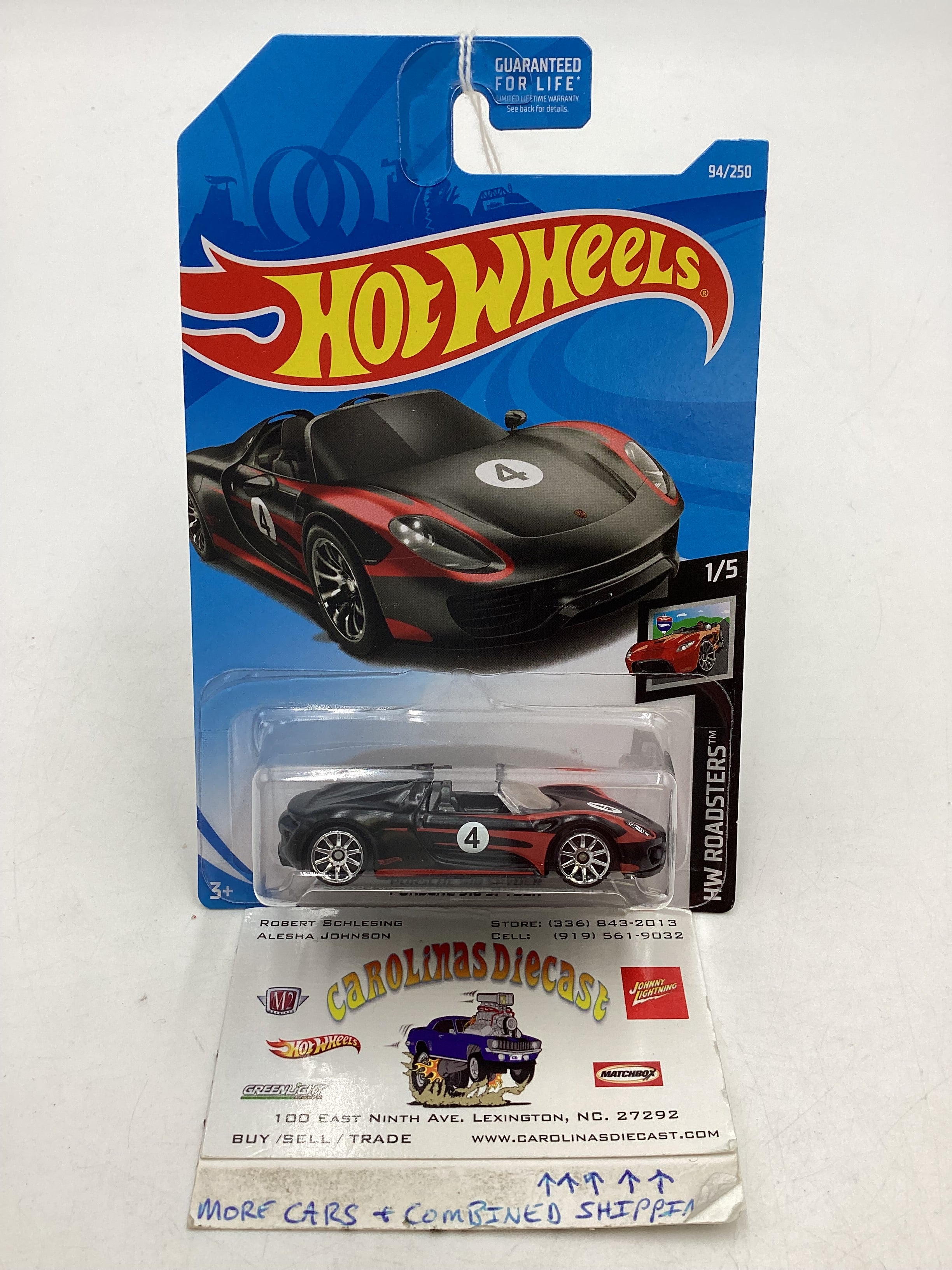 2019 Hot wheels #94 Porsche 918 Spyder Black 99B – carolinasdiecast