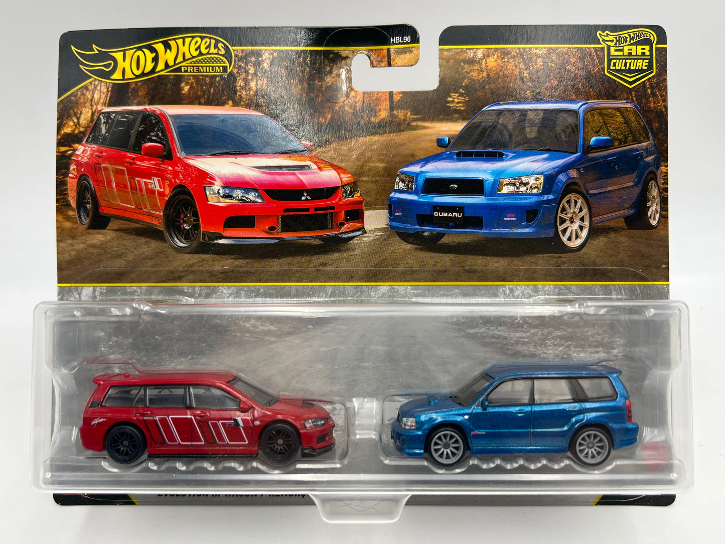 Hot Wheels Premium Target 2 Pack 2005 Mitsubishi Lancer Evo Wagon & 2005 Subaru Forester STI