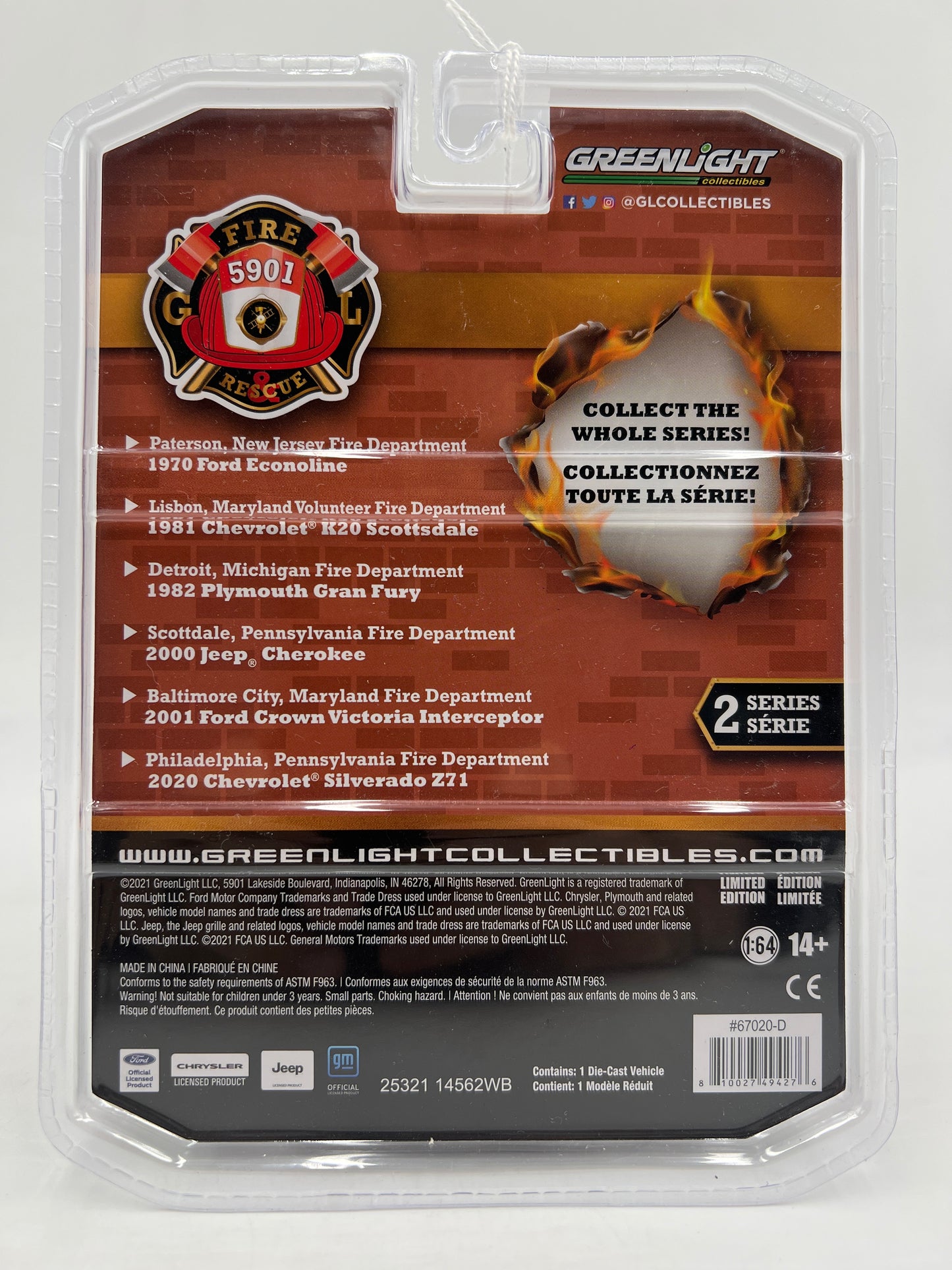 Greenlight Fire and Rescue 5901 Series 2 CHASE 2000 Jeep Cherokee Scottdale PA Fire Department