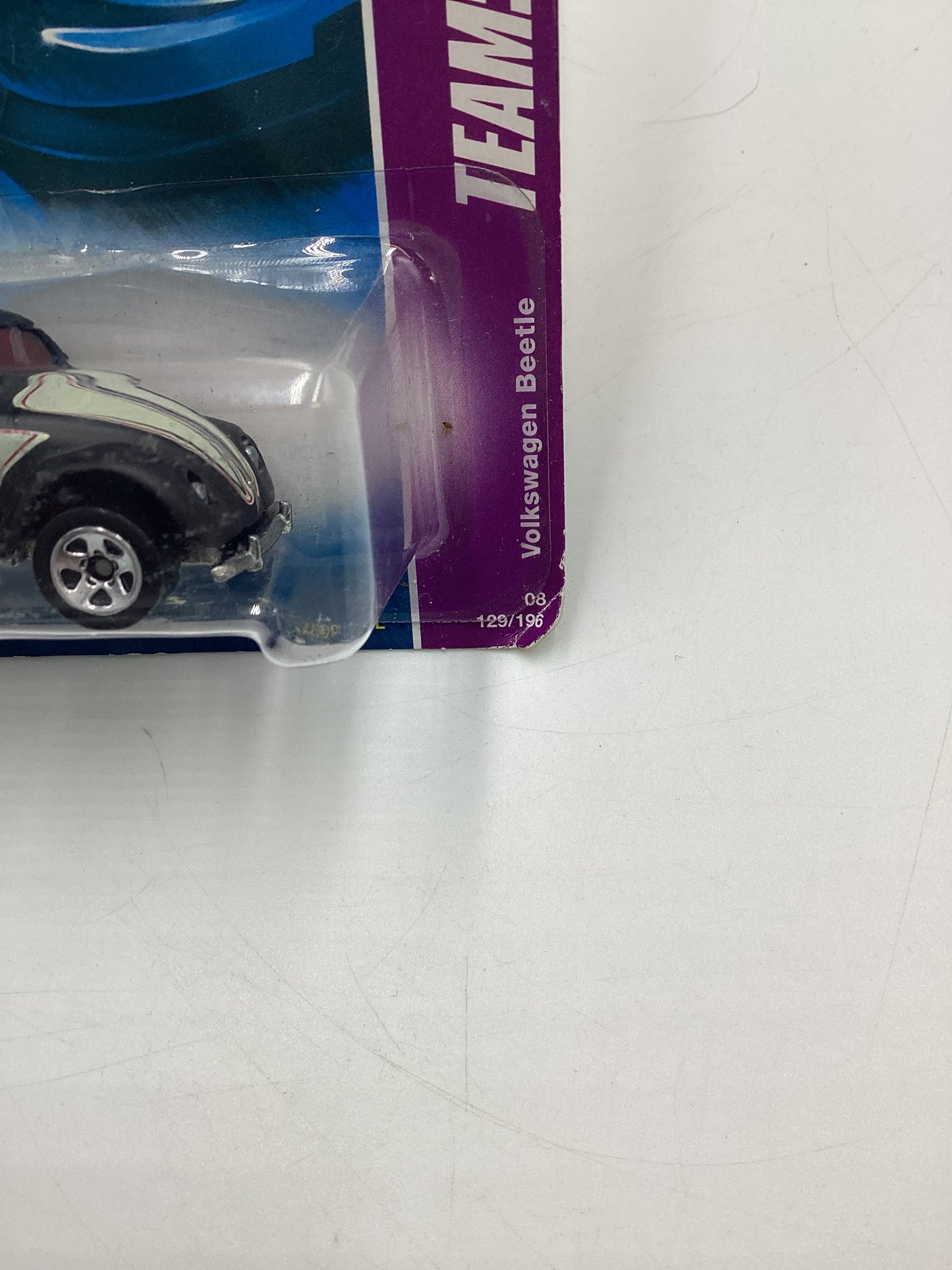 2008 Hot Wheels HW Team: Volkswagen #129 Volkswagen Beetle Matte Black  Card Not Perfect 97G