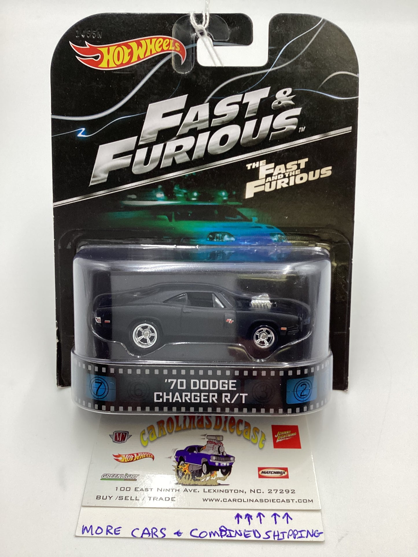 2014 Hot wheels Retro Entertainment Fast & Furious 70 Dodge Charger R/T Black 242B