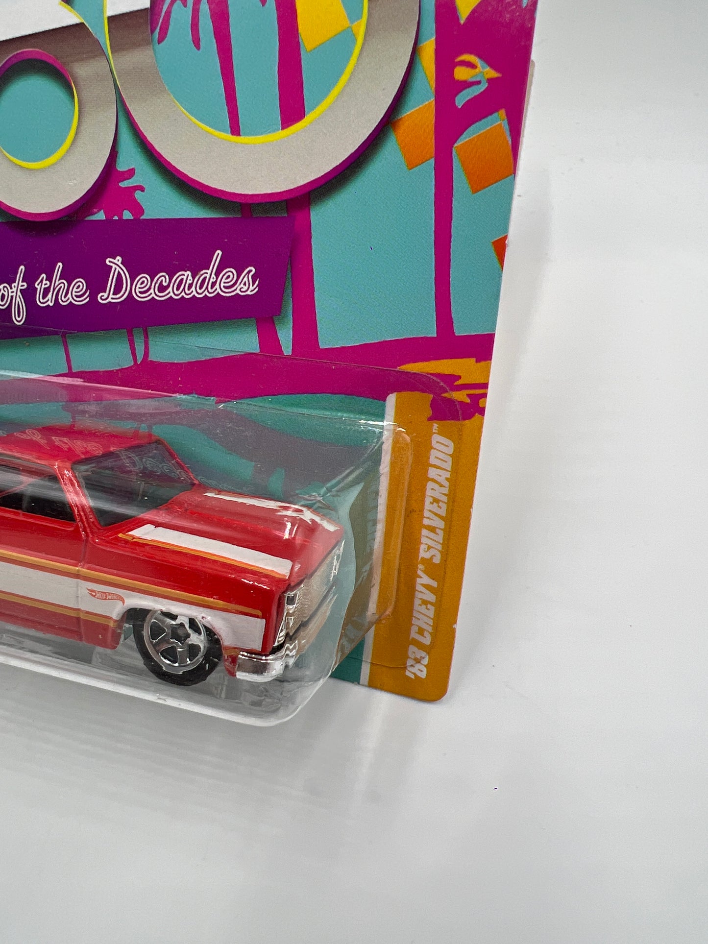Hot Wheels Cars of the Decades The 80s #24 83 Chevy Silverado Red W/Protector