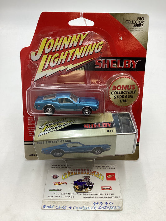 Johnny Lightning Pro Collector Series Shelby 1968 Shelby GT 500 Blue W/Tin 221H