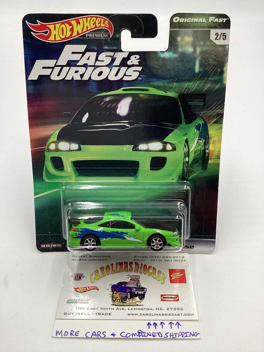 Hot Wheels Premium Fast & Furious Original Fast #2 95 Mitsubishi Eclipse Green W/Protector