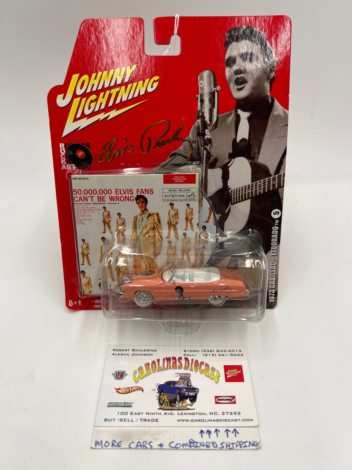 Johnny Lightning White Lightning Chase Rock Art Elvis Presley #5 1973 Cadillac Eldorado Pink
