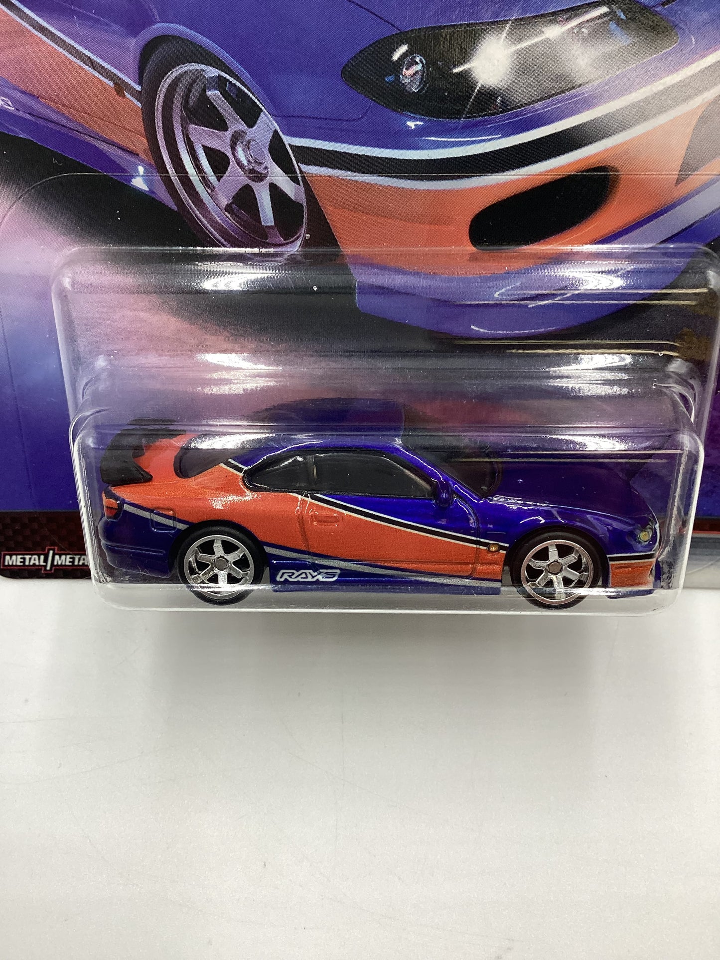 Hot Wheels Premium Fast & Furious Fast Imports #2 Nissan Silvia S15 Blue/Orange W/Protector