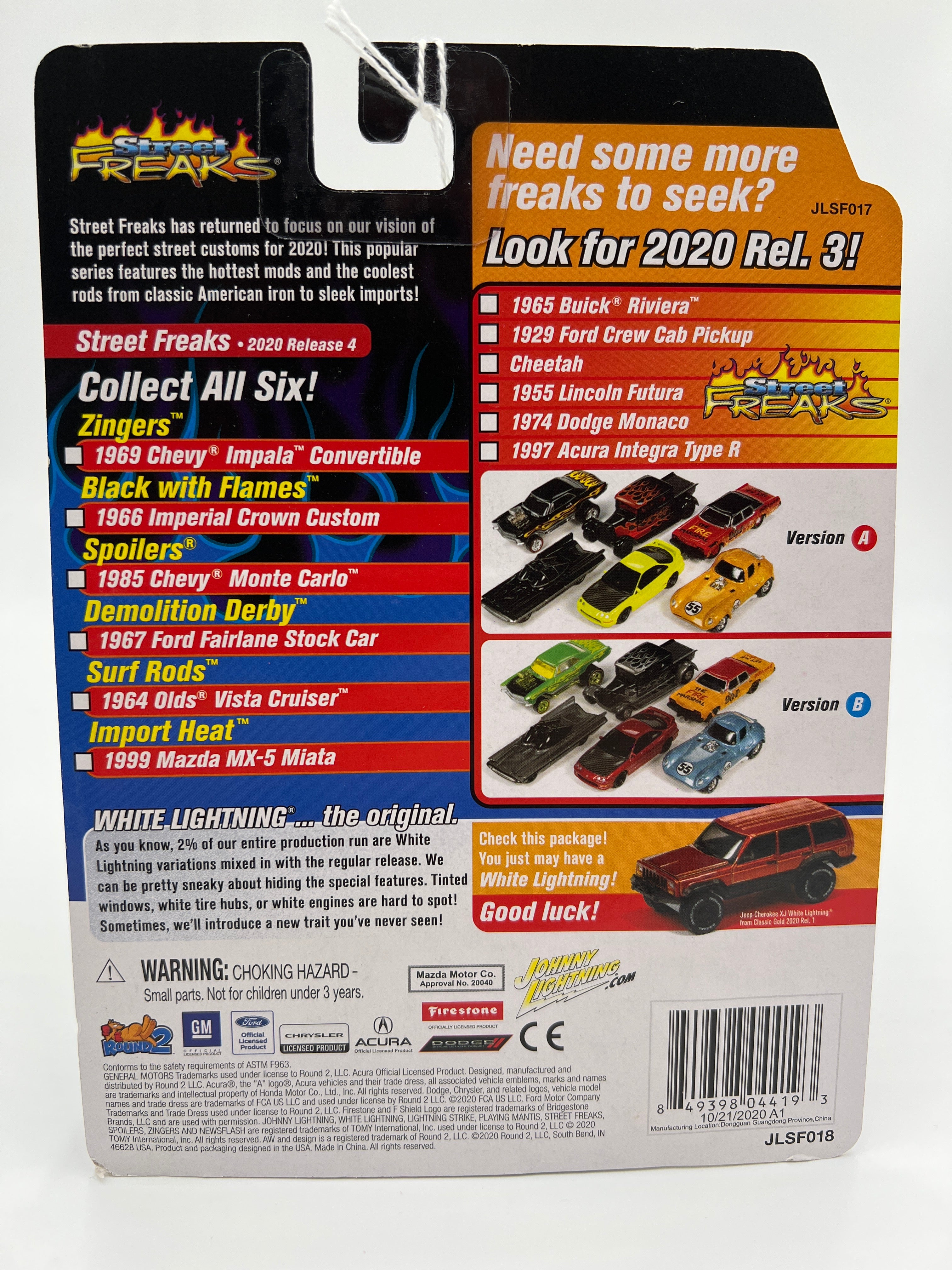 Johnny Lightning Street Freaks Black With Flames Release 4 Version