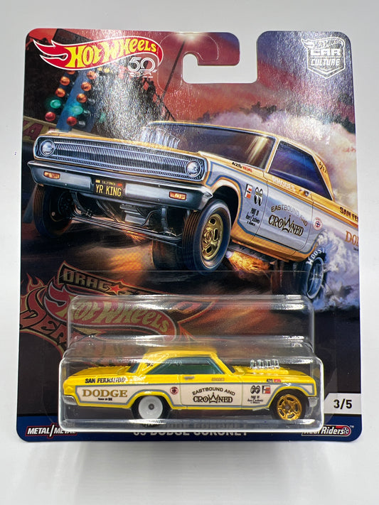 Hot Wheels Premium Drag Strip Demons #3 65 Dodge Coronet Yellow 245M