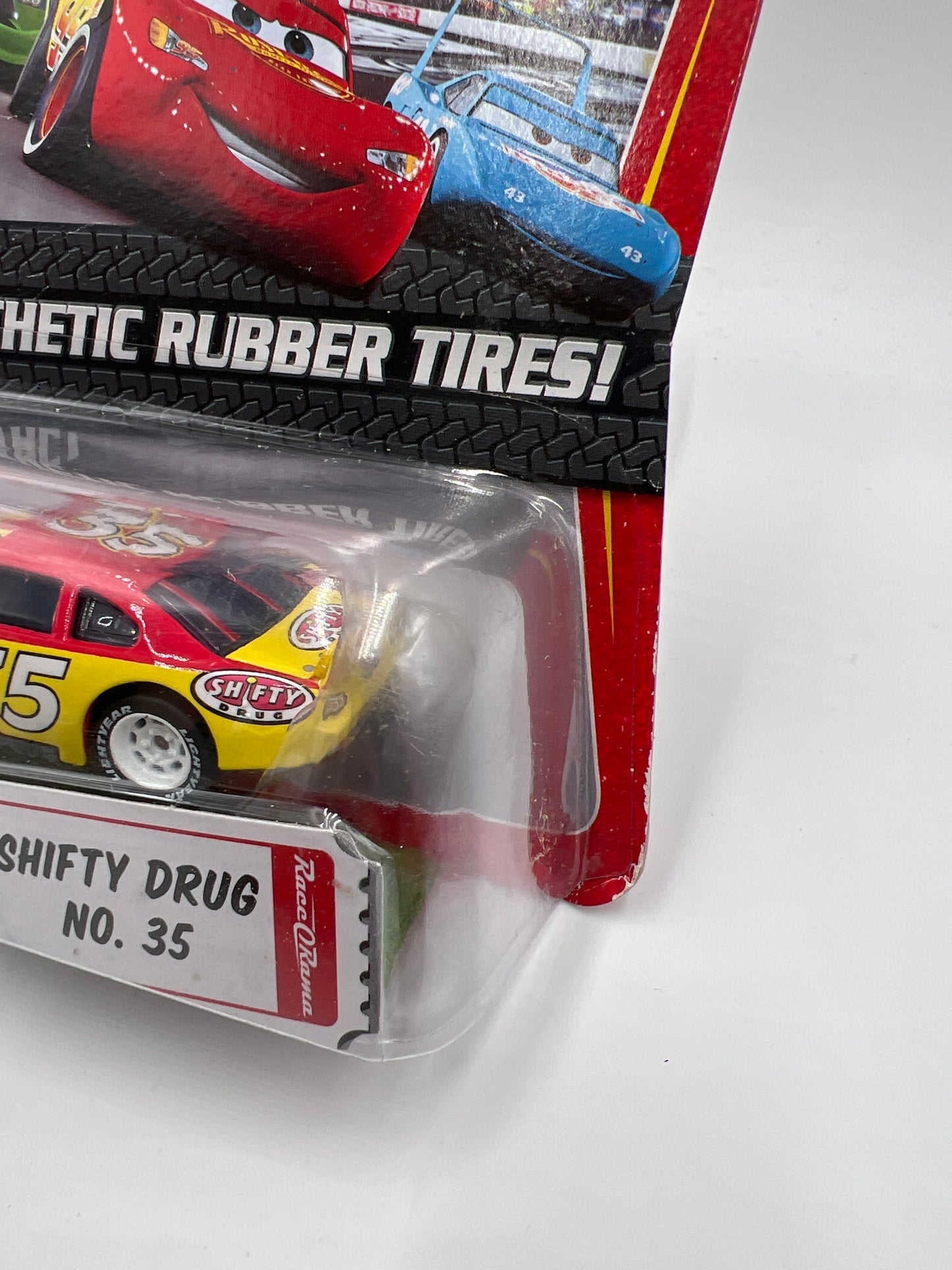 Disney Pixar The World Of Cars Rubber Tires Shifty Drug No 35 138F
