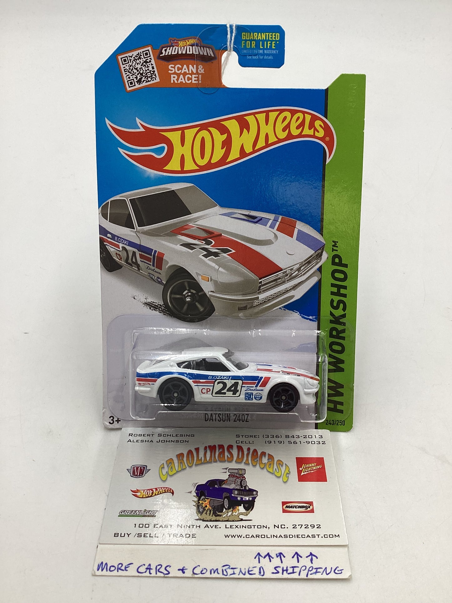 2015 Hot Wheels Workshop #243 Datsun 240Z white 88C