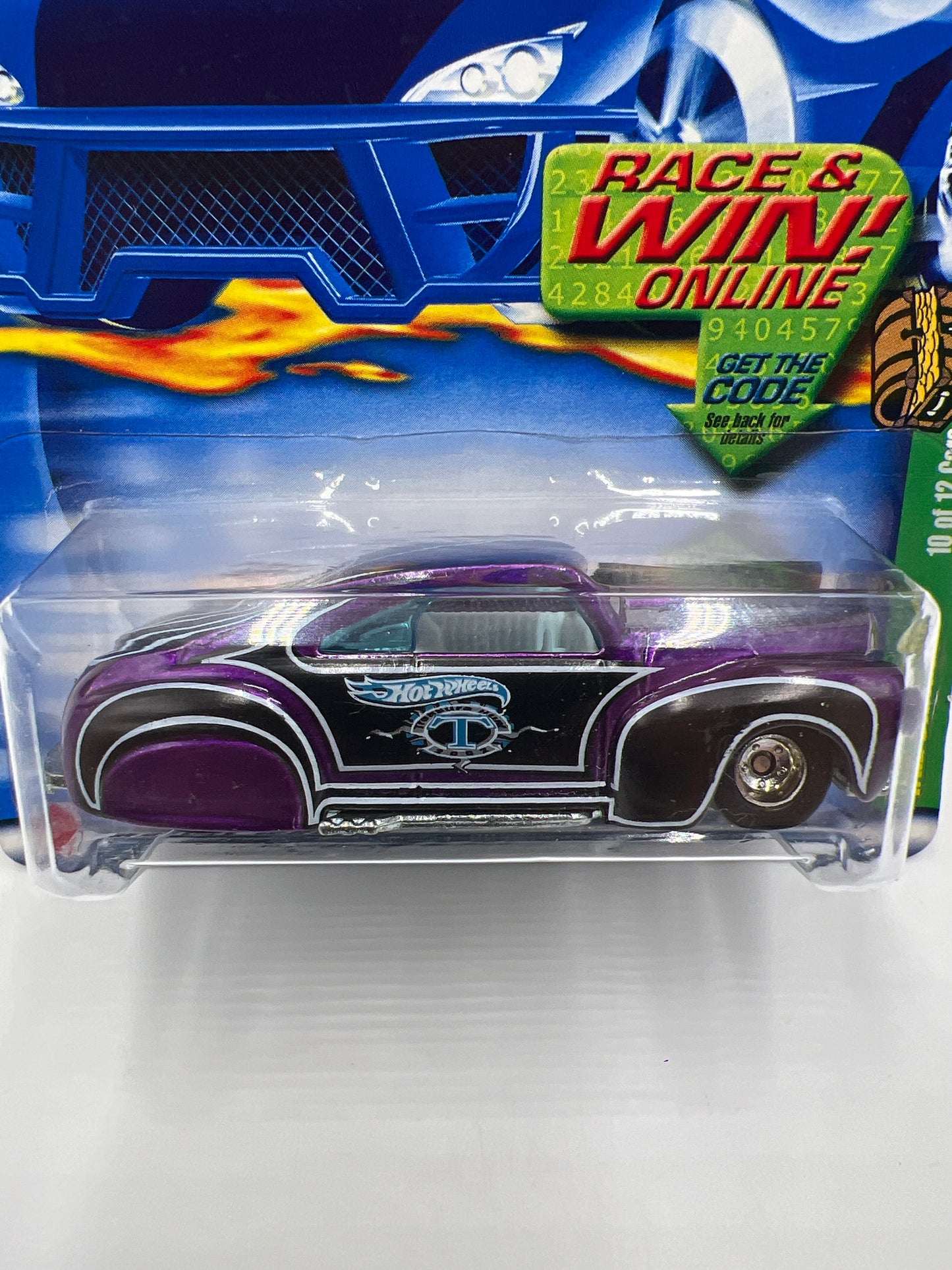 2002 Hot Wheels Treasure Hunt #10 Tail Dragger Purple W/Real Riders 273E