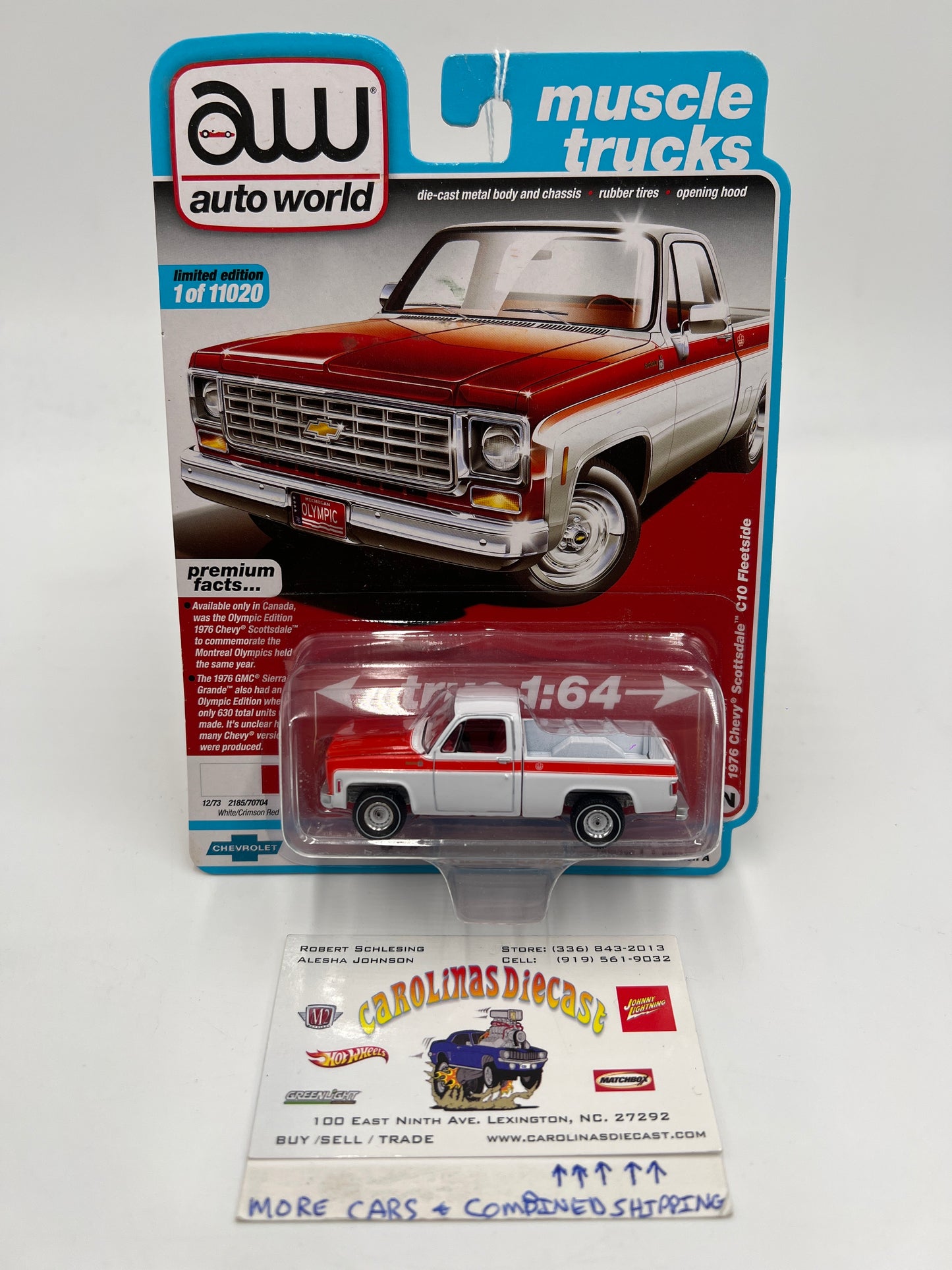 Auto World Muscle Trucks Release 1 Version A 1976 Chevy Scottsdale C10 Fleetside White/Red 183B