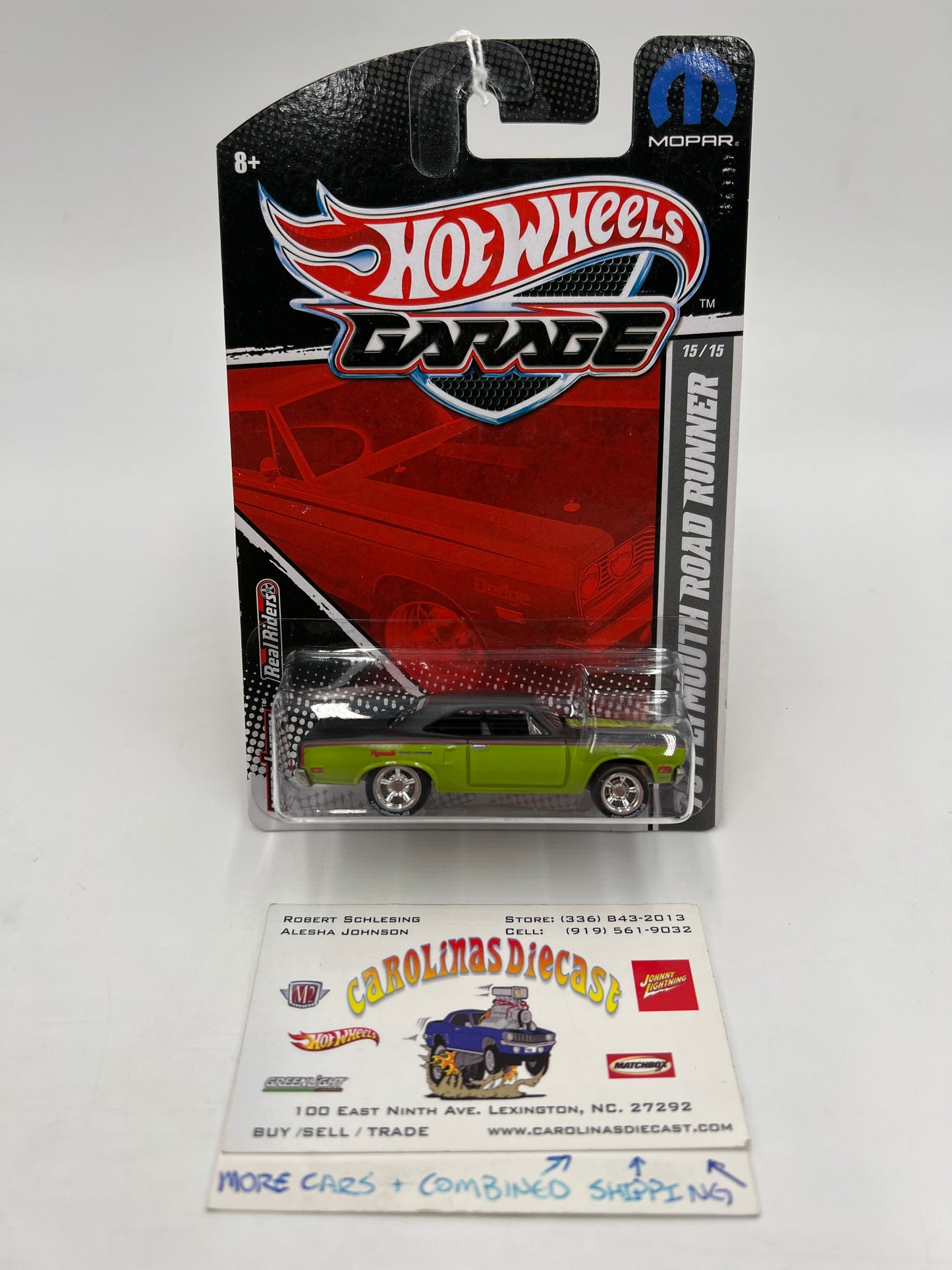 Hot Wheels Premium Garage Mopar Series #15 70 Plymouth Road Runner Green/Black