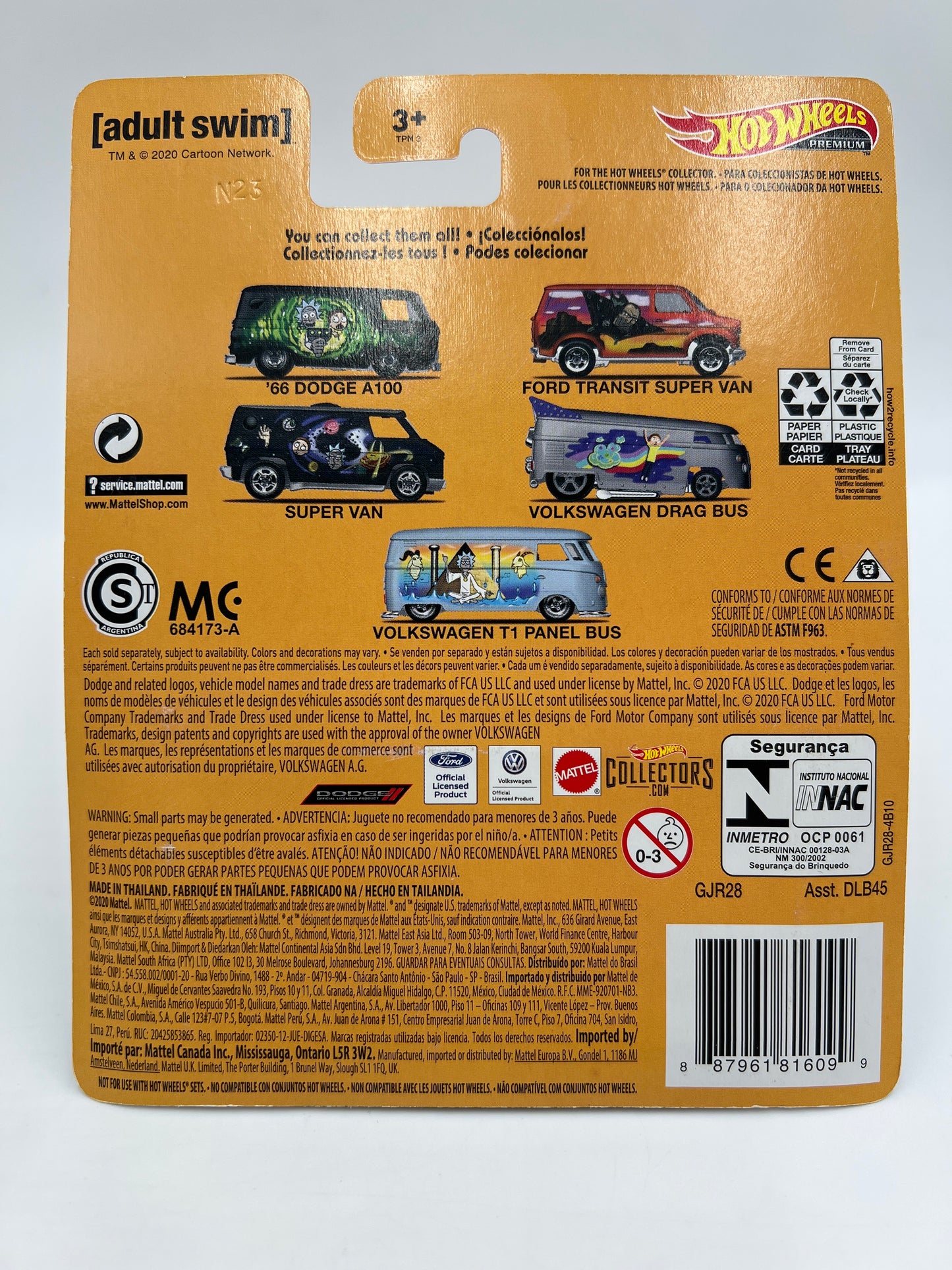 Hot Wheels Premium Rick And Morty #5 Volkswagen T1 Panel Bus Green W/Protector