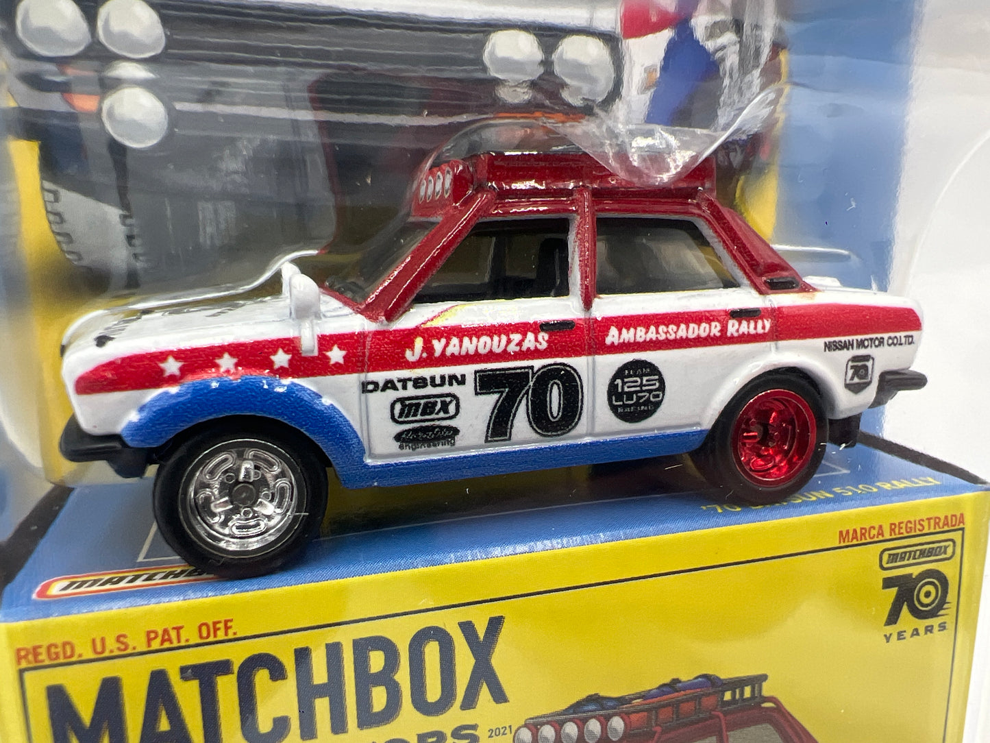 Matchbox Collectors #3 70 Datsun 510 Rally White/Red 172E