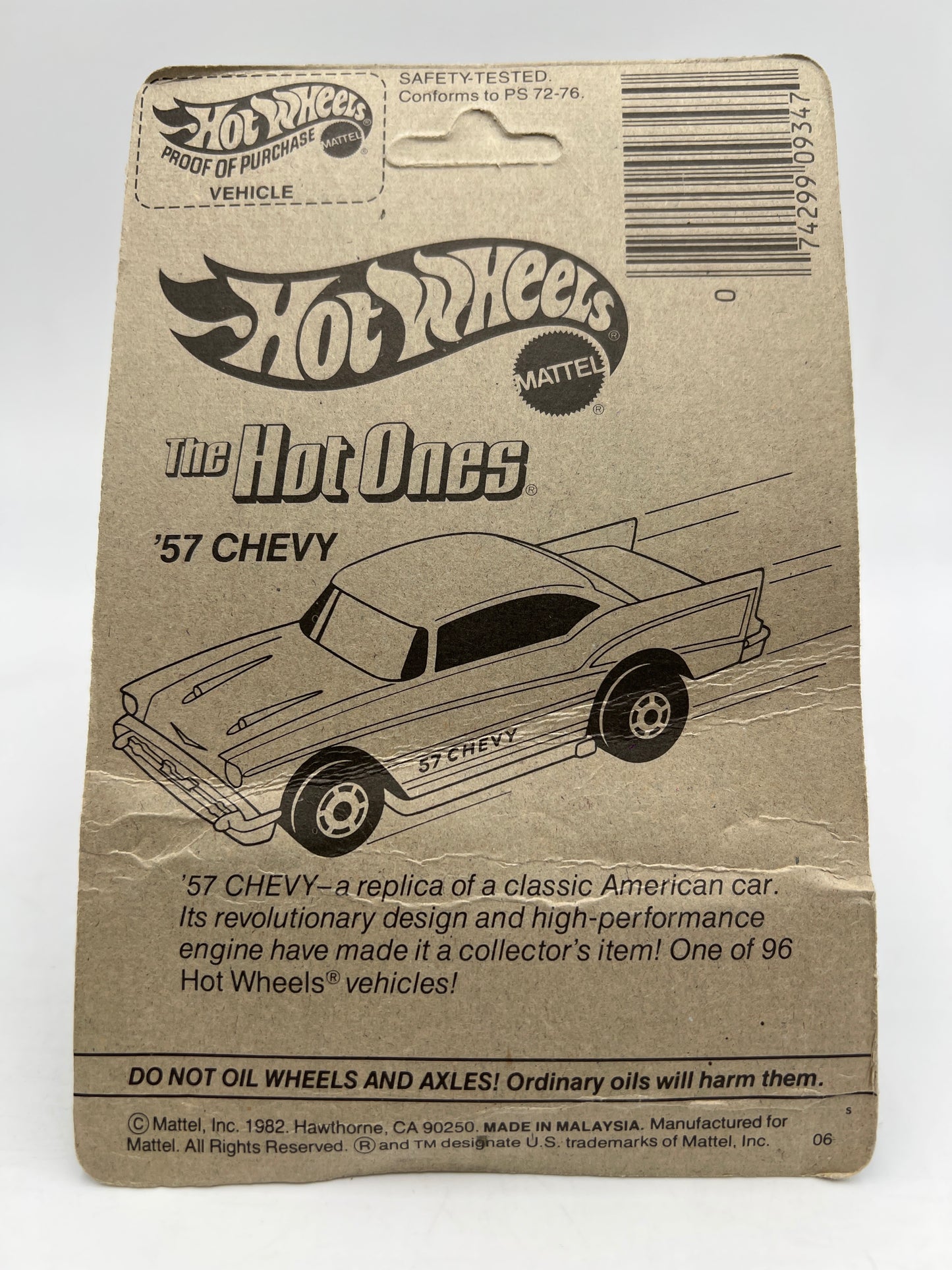 Hot Wheels Original 1982 #1126 Stutz Blackhawk Black W/Protector Bad Card #1