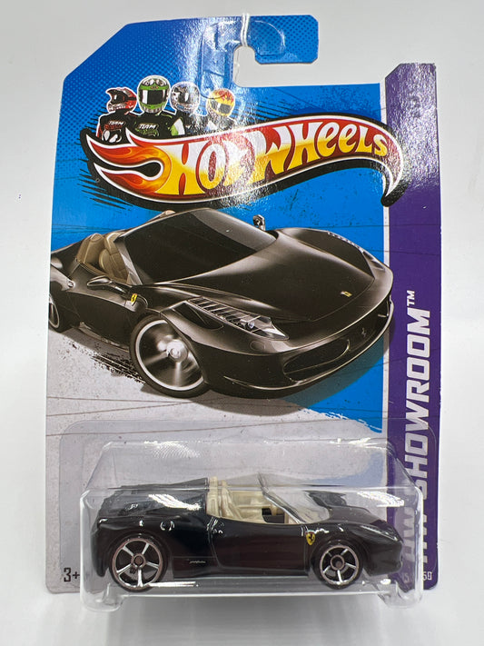 2013 Hot Wheels Showroom #151 Ferrari 458 Spider Black