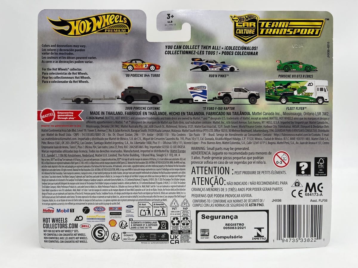 2026 Hot Wheels Team Transport #97 Rexy AO Porsche 911 GT3 R 992 & Fleet Flyer W/Protector