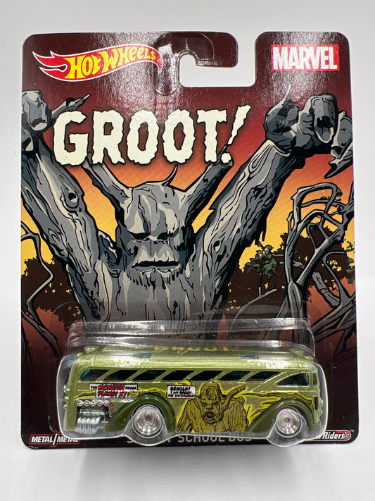 Hot Wheels Premium Marvel Groot! Surfin School Bus Green 267H