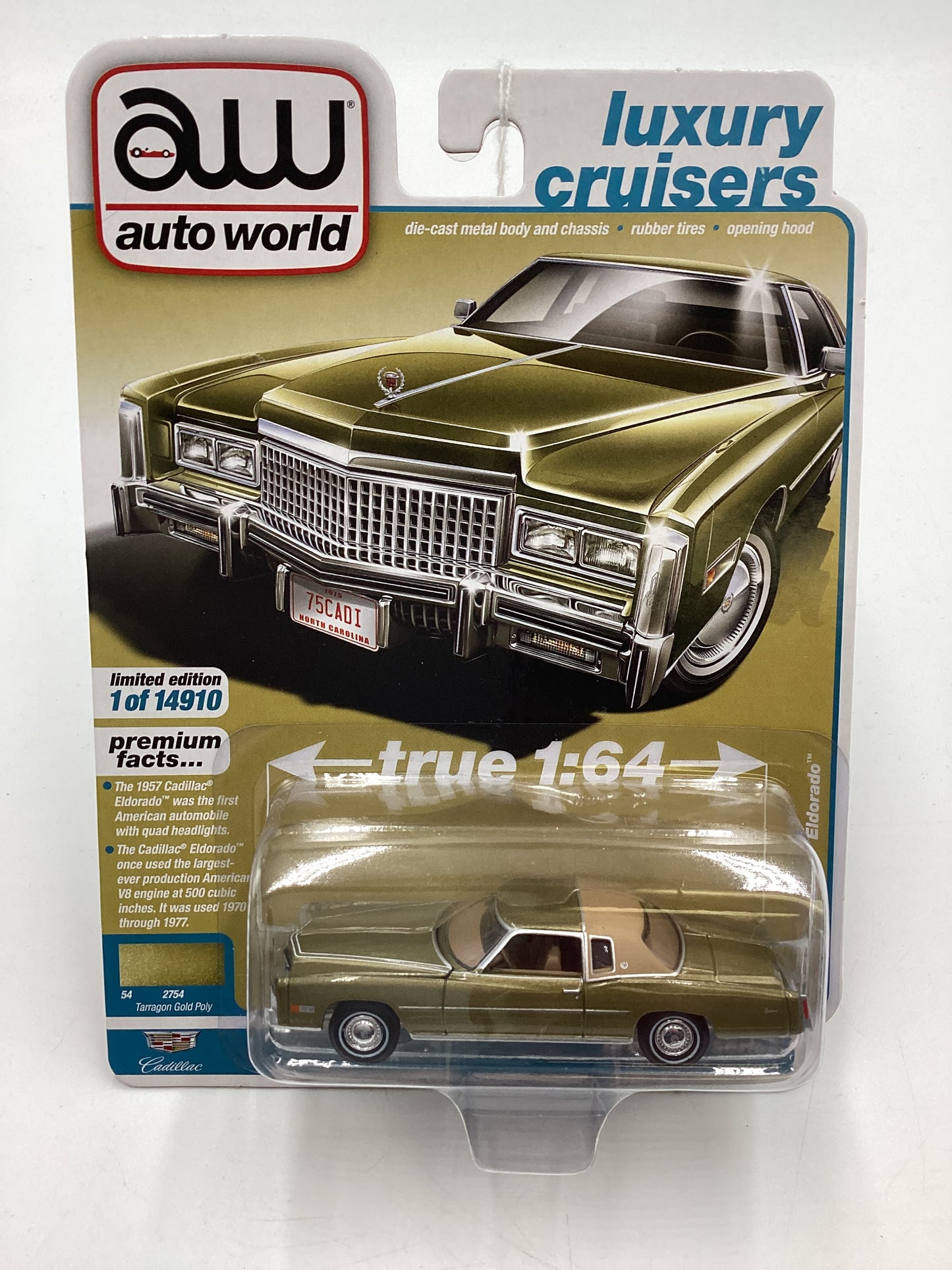 Auto World Luxury Cruisers Release 1 Version A 1975 Cadillac Eldorado Gold 183F