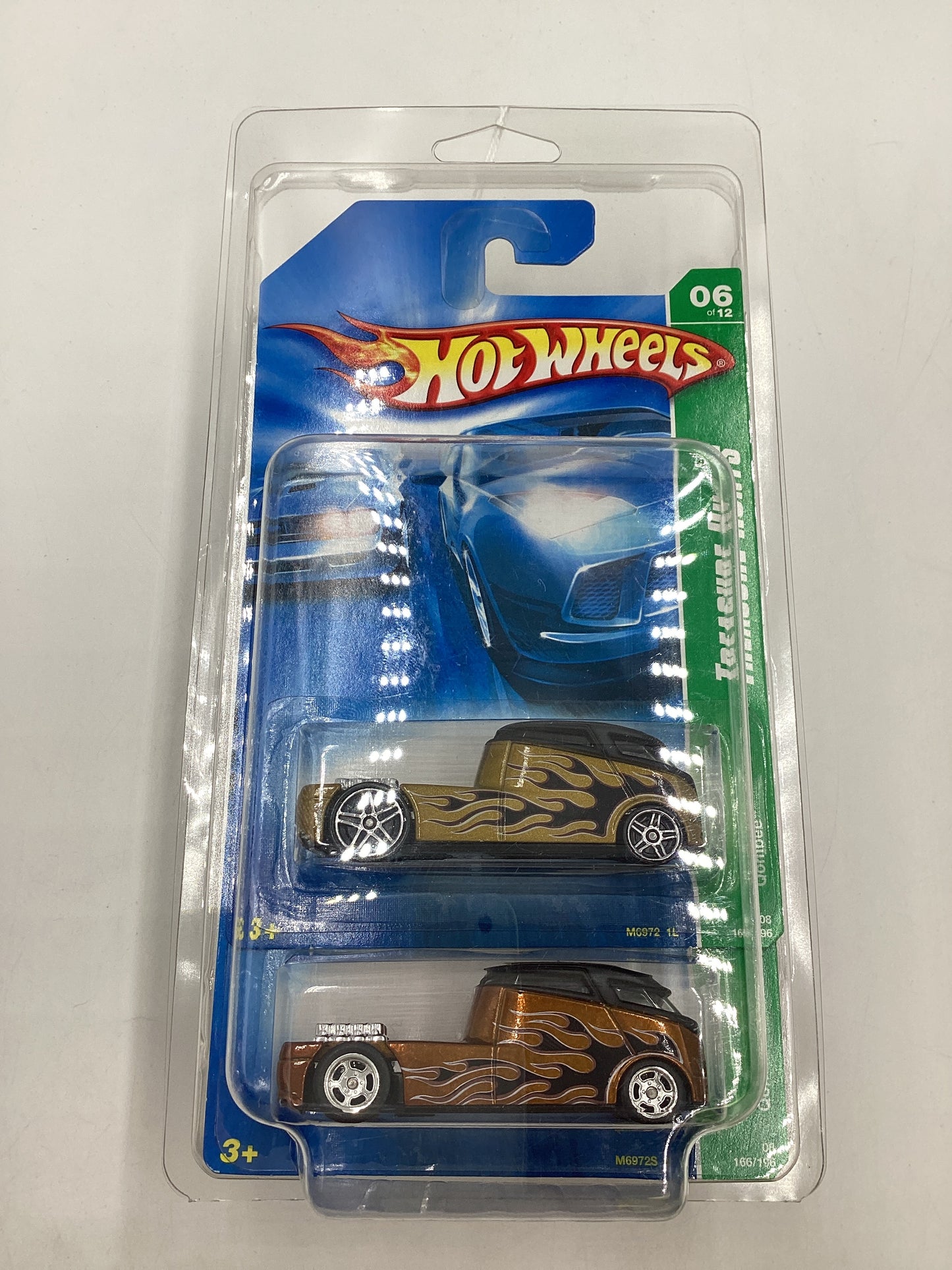 2008 Hot Wheels Super Treasure Hunt + Treasure Hunt Qombee Gold #166 with protector