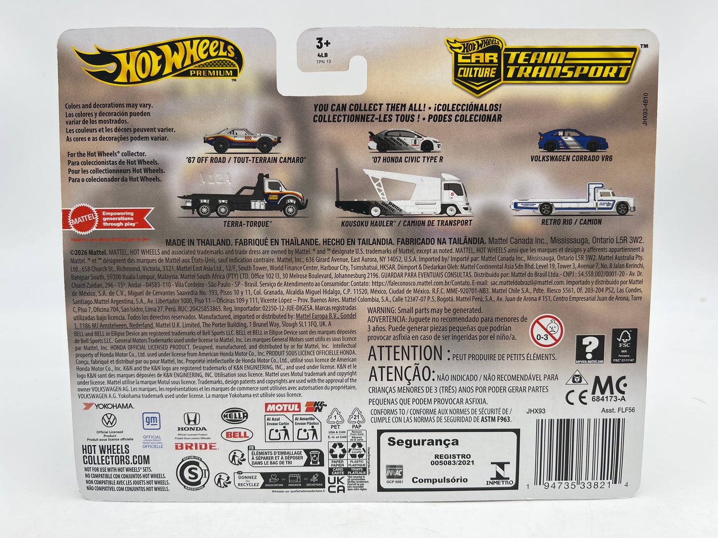 2026 Hot Wheels Team Transport #92 67 Off Road Tout Terrain Camaro & Terra Torque
