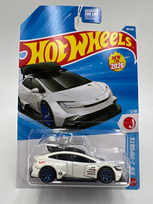2026 Hot Wheels D E Case #60 Toyota Prius Custom White Roof Rack Variation 95H