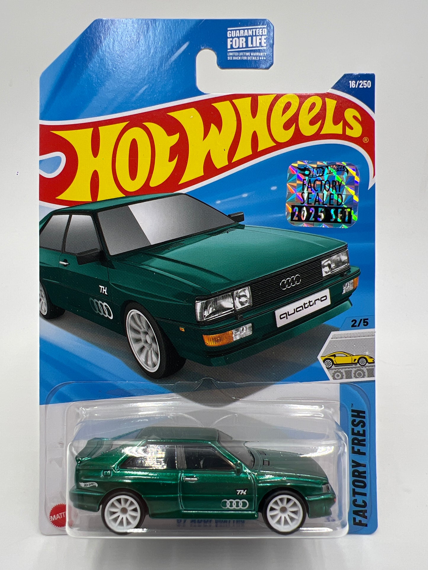 2025 Hot Wheels Factory Sealed Super Treasure Hunt #16 87 Audi Quattro Green W/Protector