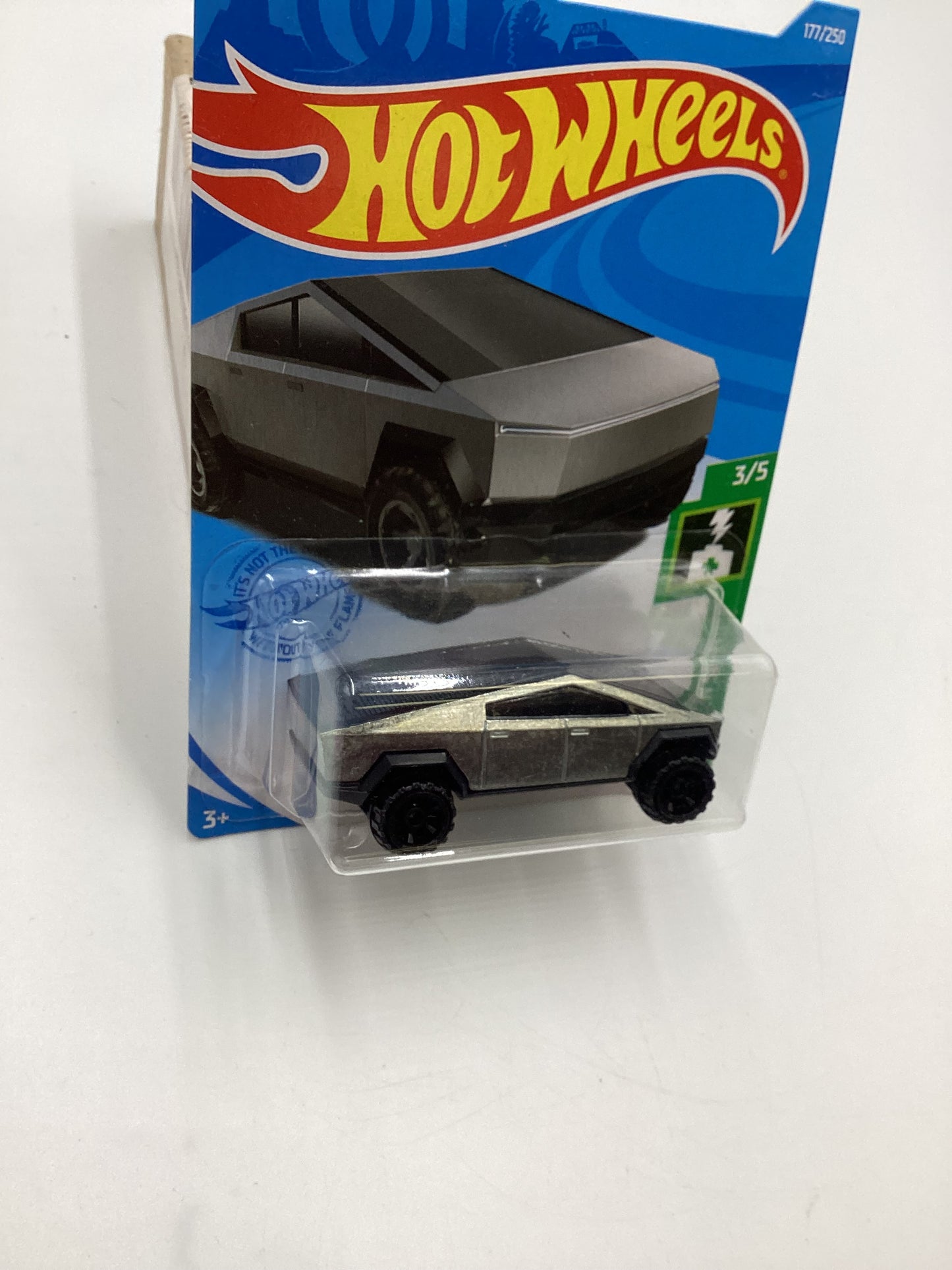 2022 Hot Wheels Green Speed #177 Tesla Cybertruck with protector